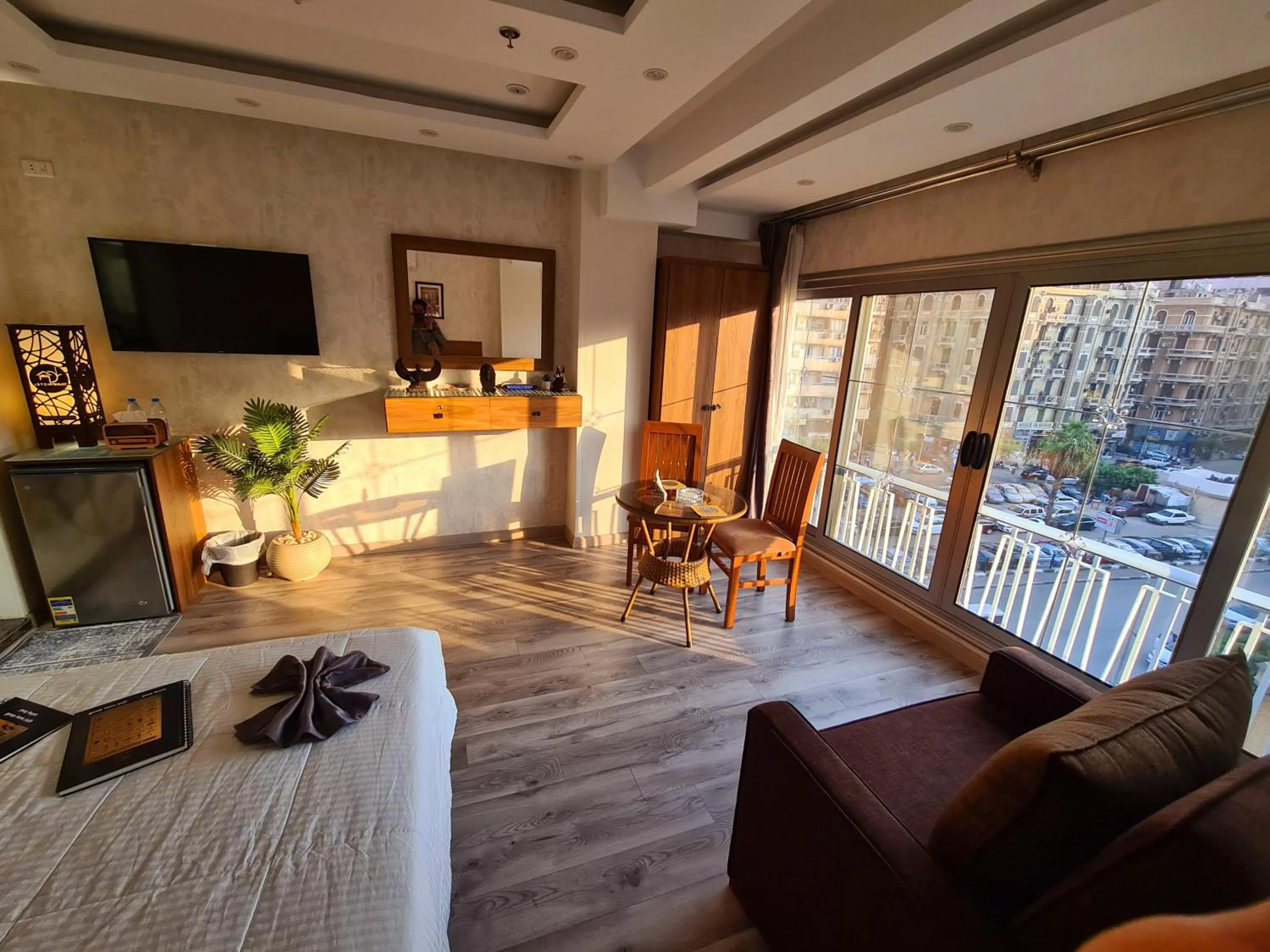 Communal lounge/ TV room in tourist hotel cairo downtown