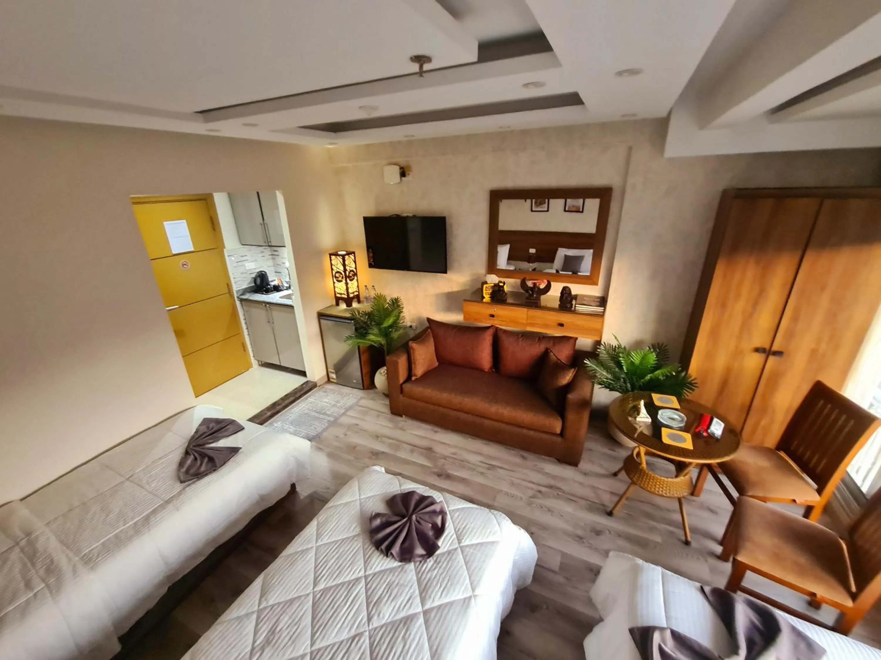 Communal lounge/ TV room in tourist hotel cairo downtown