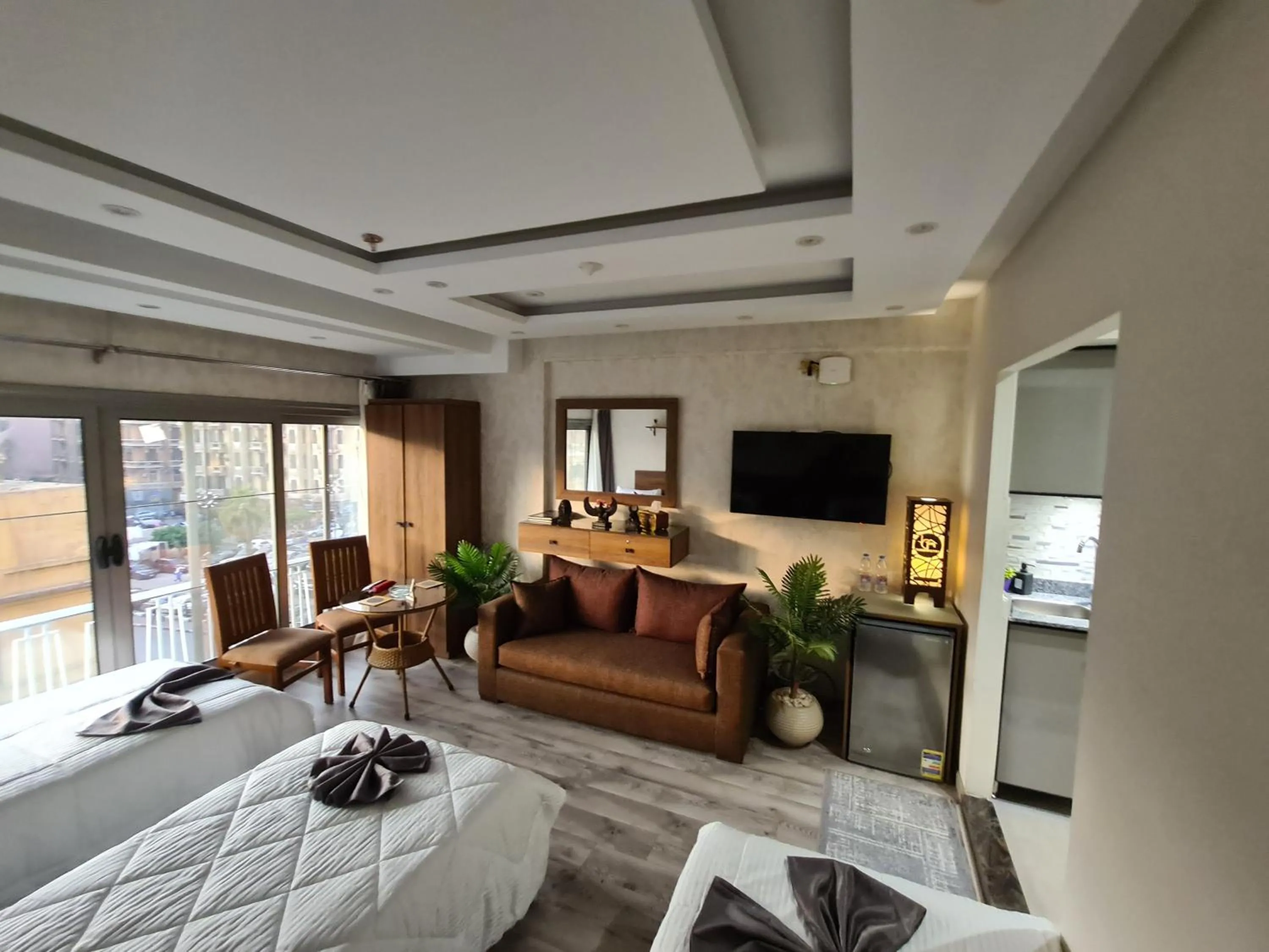 Communal lounge/ TV room in tourist hotel cairo downtown
