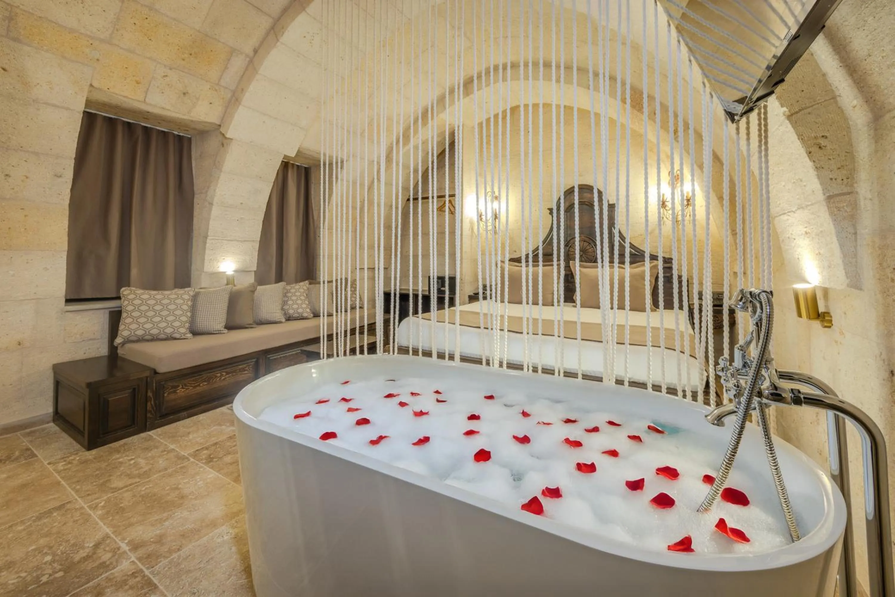 Bed in Castellum Cave Cappadocia