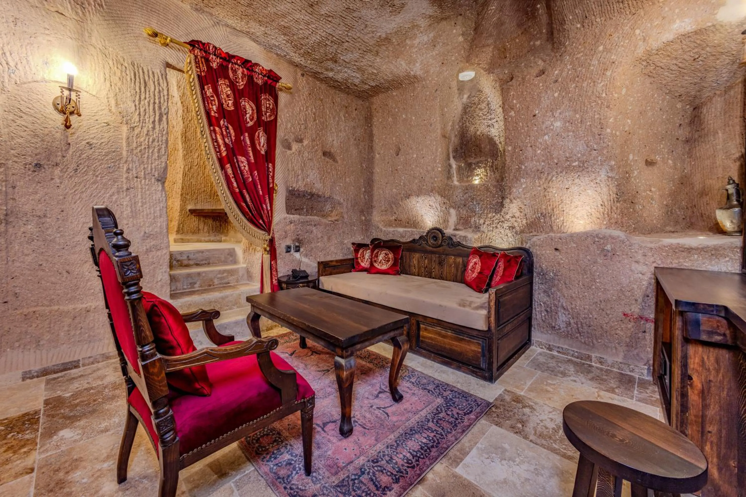 Seating area in Castellum Cave Cappadocia