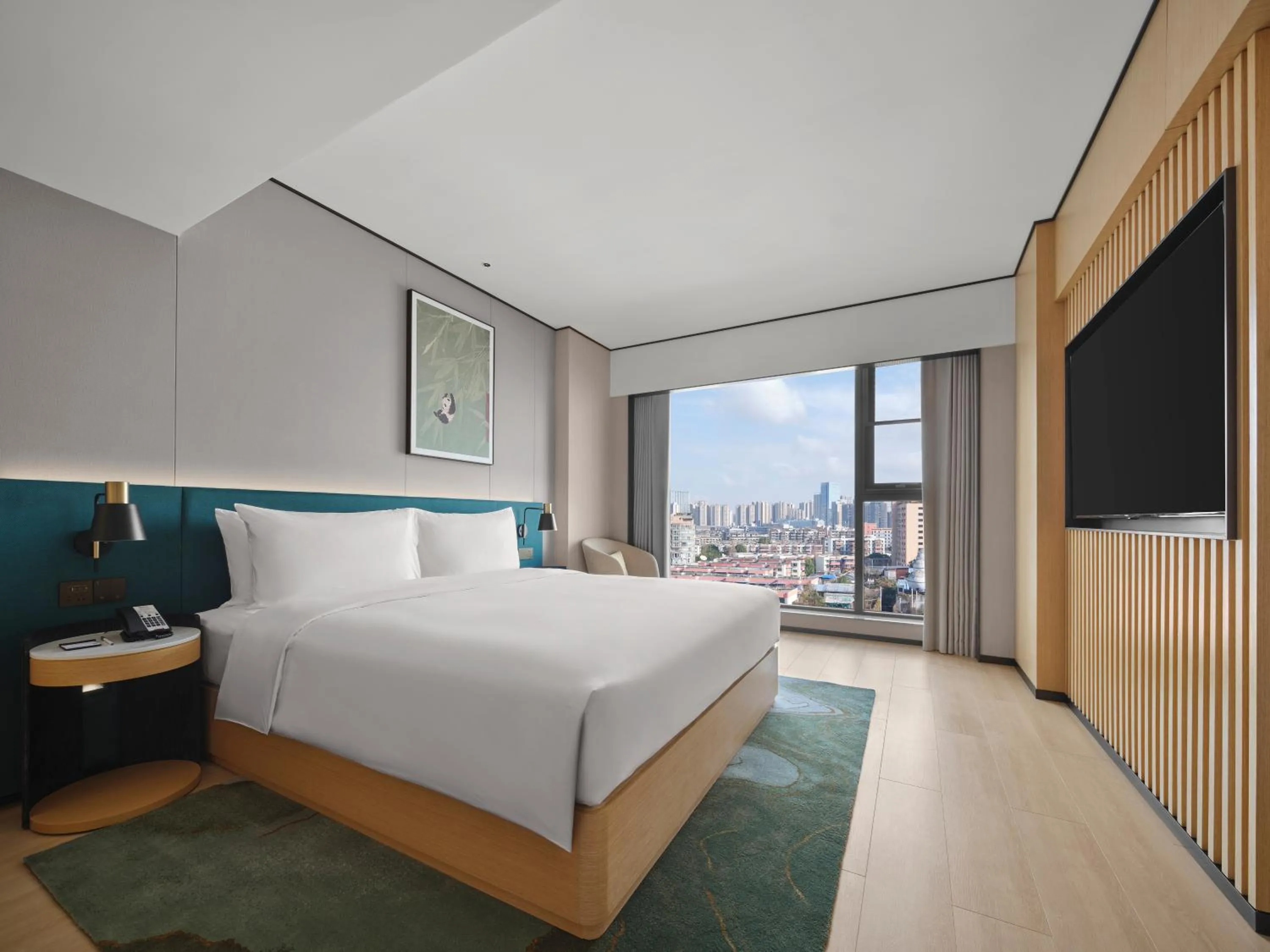 Bed in Hilton Garden Inn Chengdu Tianfu Panda Tower