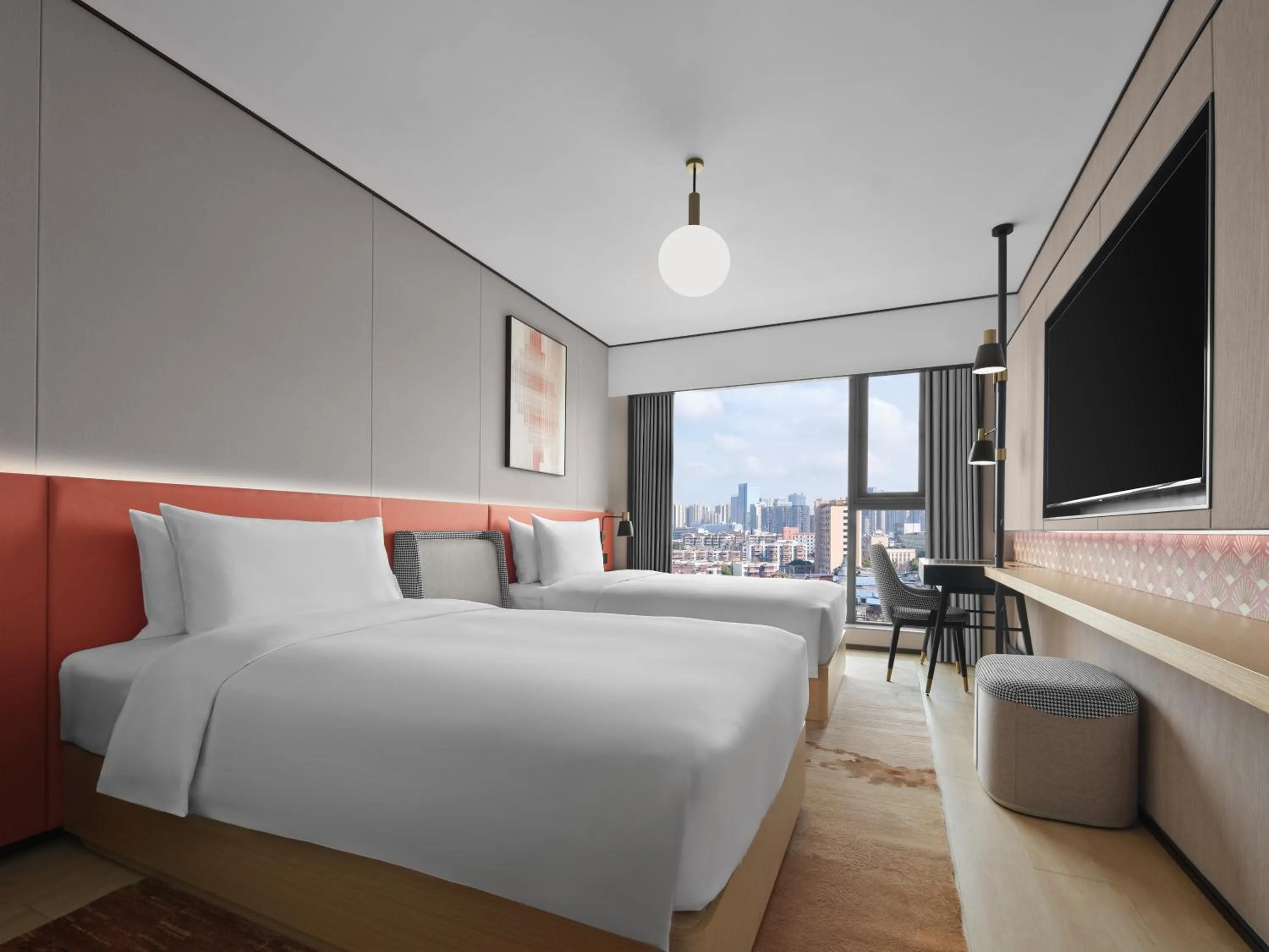 Bed in Hilton Garden Inn Chengdu Tianfu Panda Tower