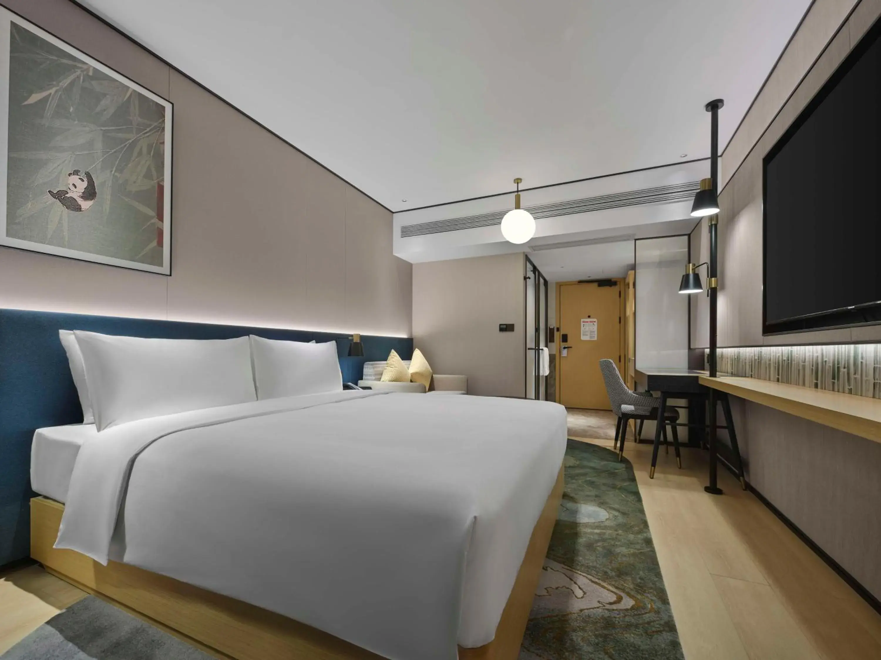 Bed in Hilton Garden Inn Chengdu Tianfu Panda Tower Bed in Hilton Garden Inn Chengdu Tianfu Panda Tower