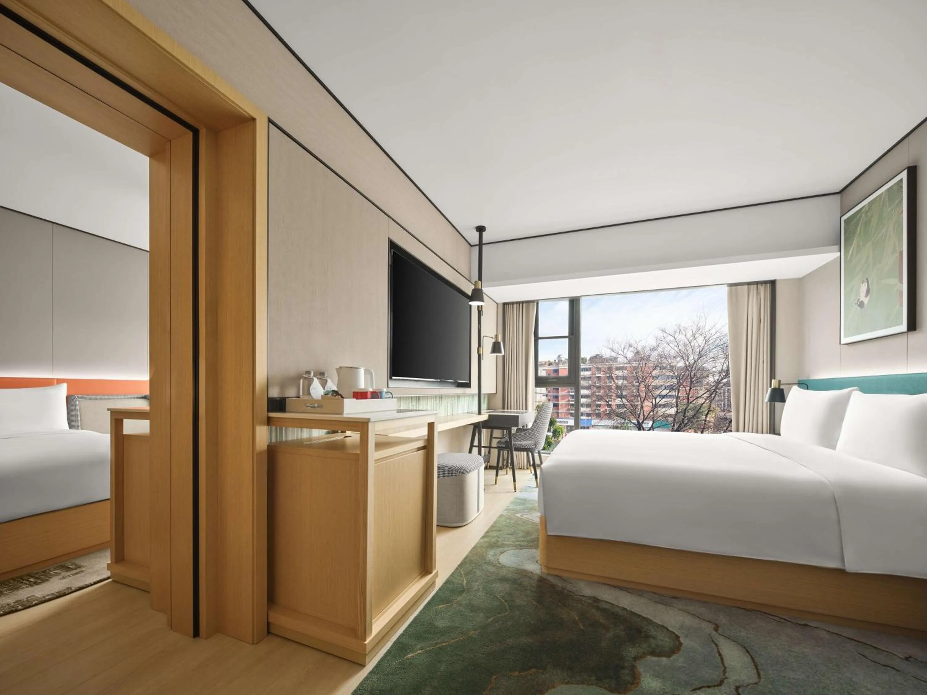 Bed in Hilton Garden Inn Chengdu Tianfu Panda Tower