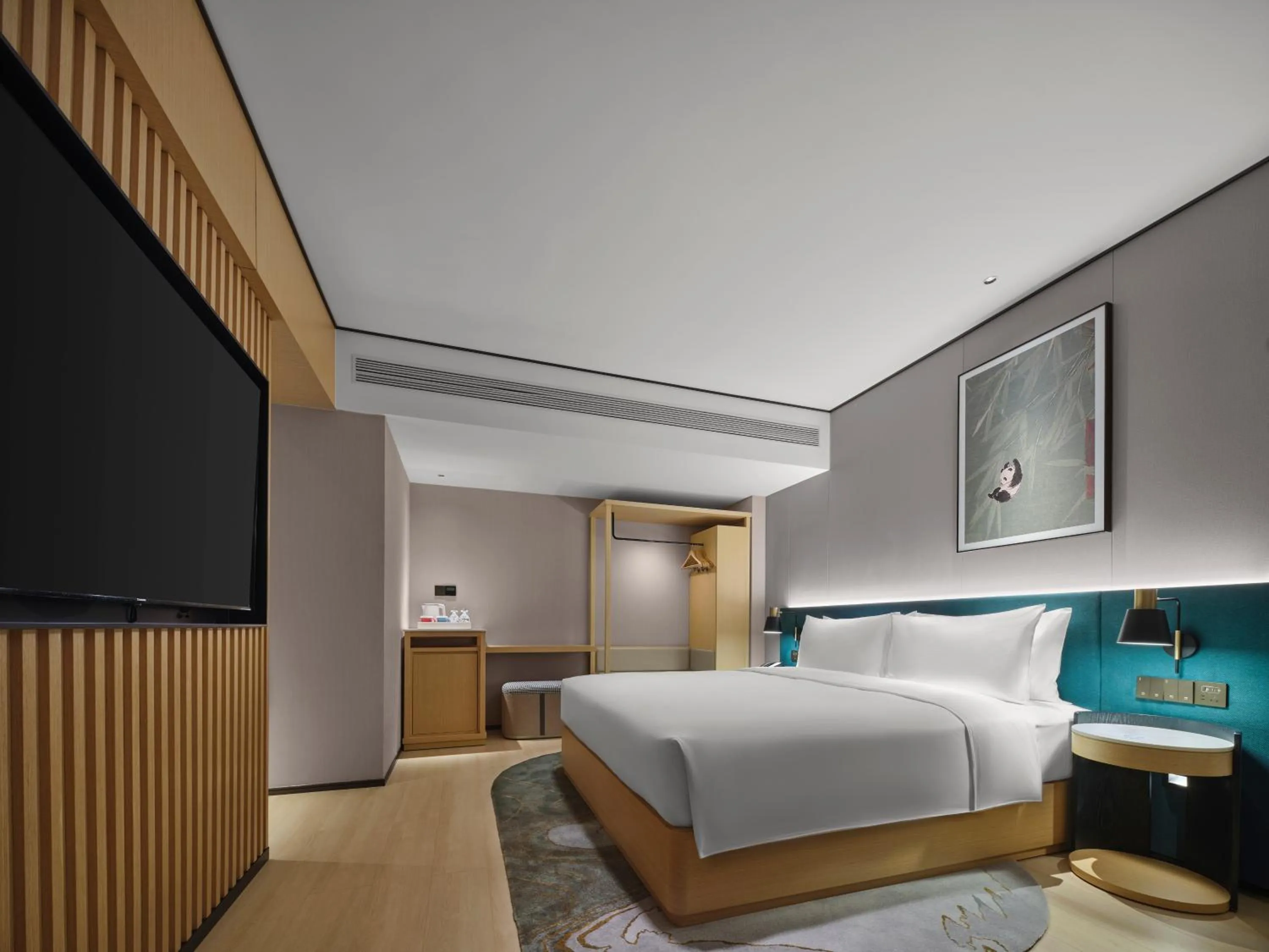 Bed in Hilton Garden Inn Chengdu Tianfu Panda Tower