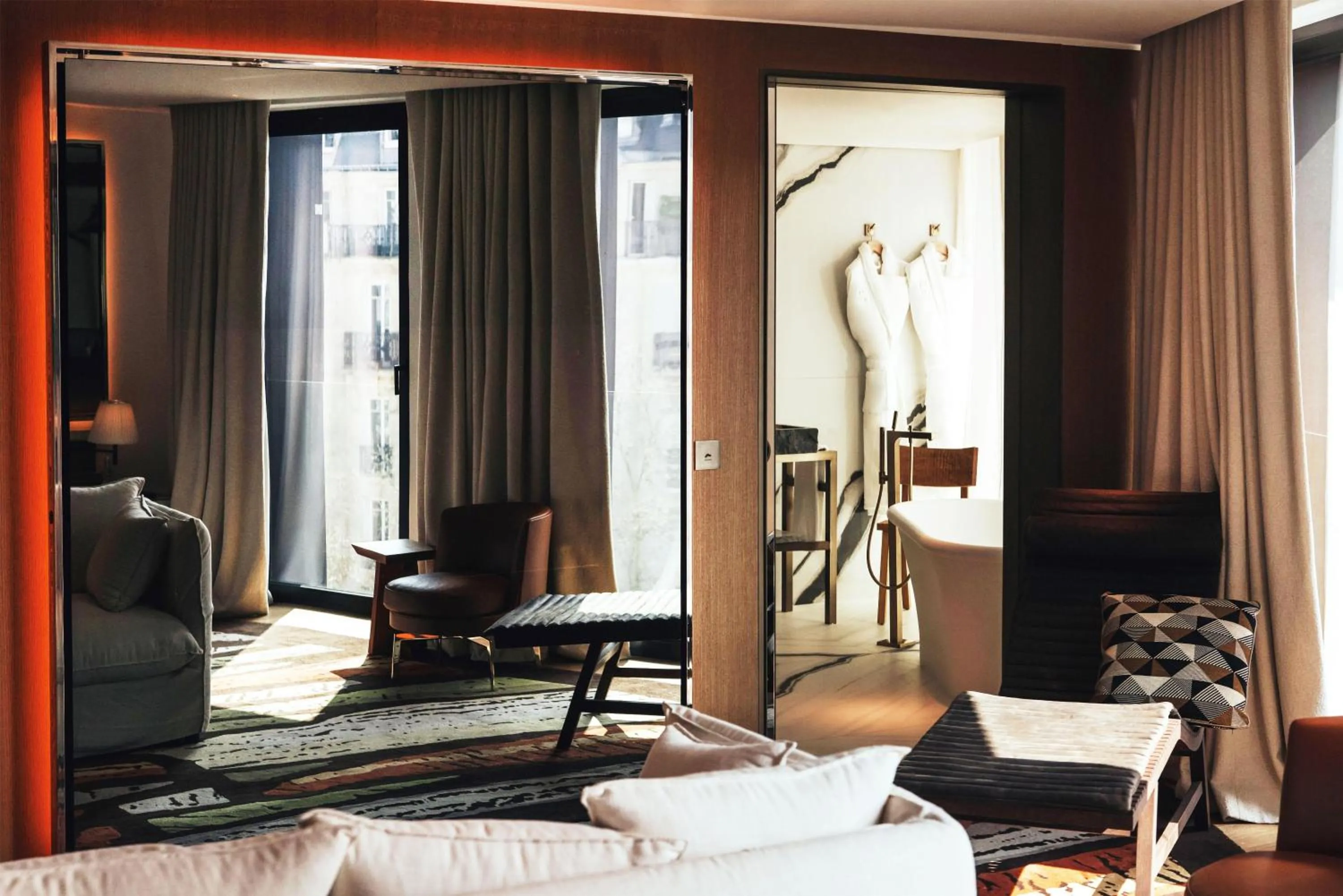 Living room, Bed in Hotel SAX Paris, LXR Hotels & Resorts
