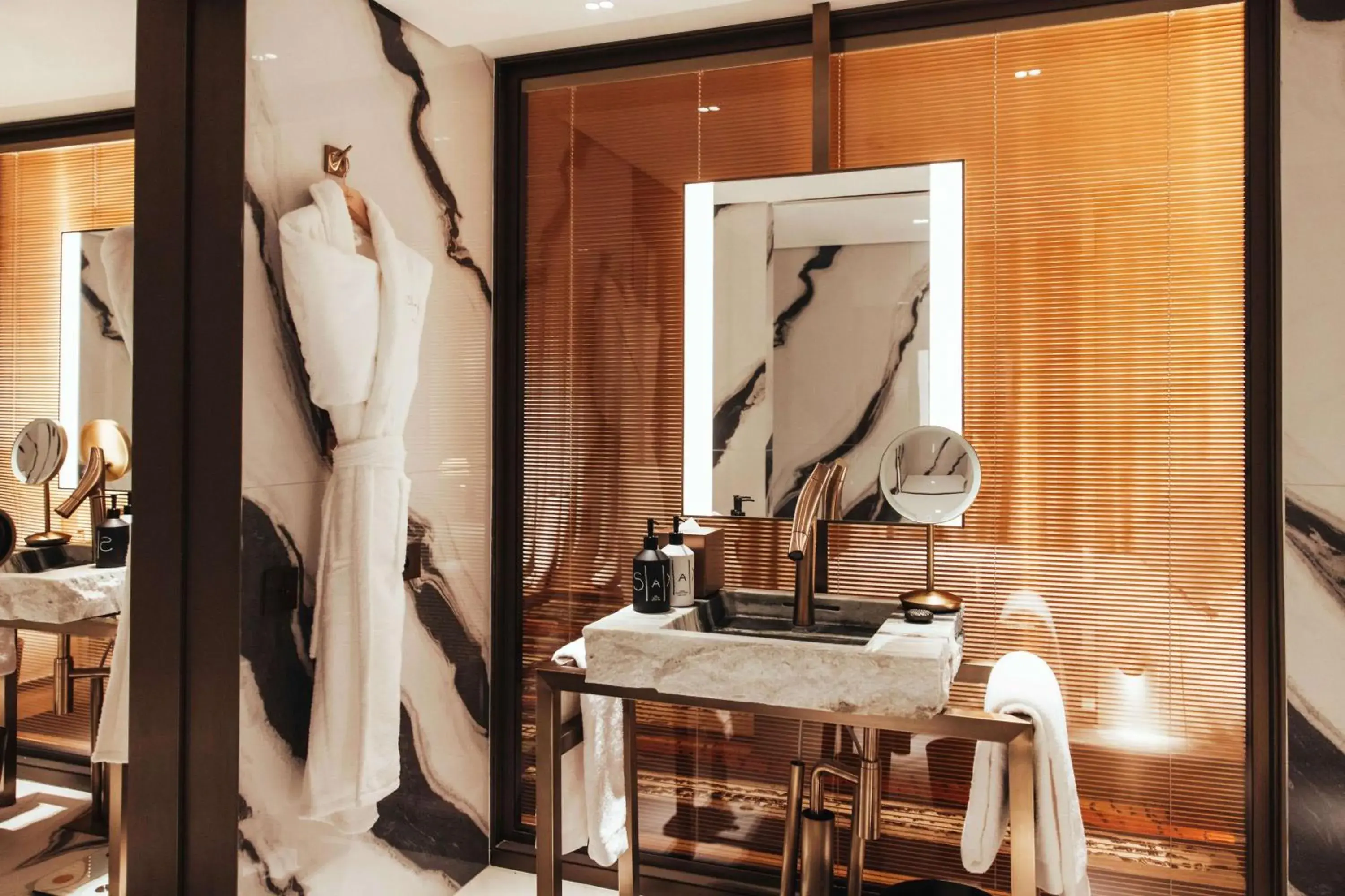 Bathroom in Hotel SAX Paris, LXR Hotels & Resorts Bathroom in Hotel SAX Paris, LXR Hotels & Resorts