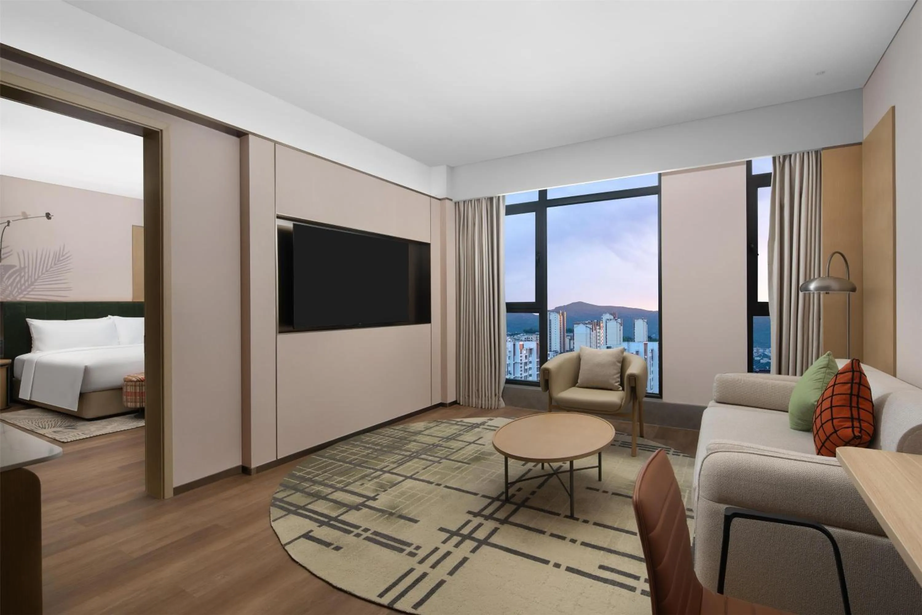 Living room, Bed in Hilton Garden Inn Chengde High-Tech Zone