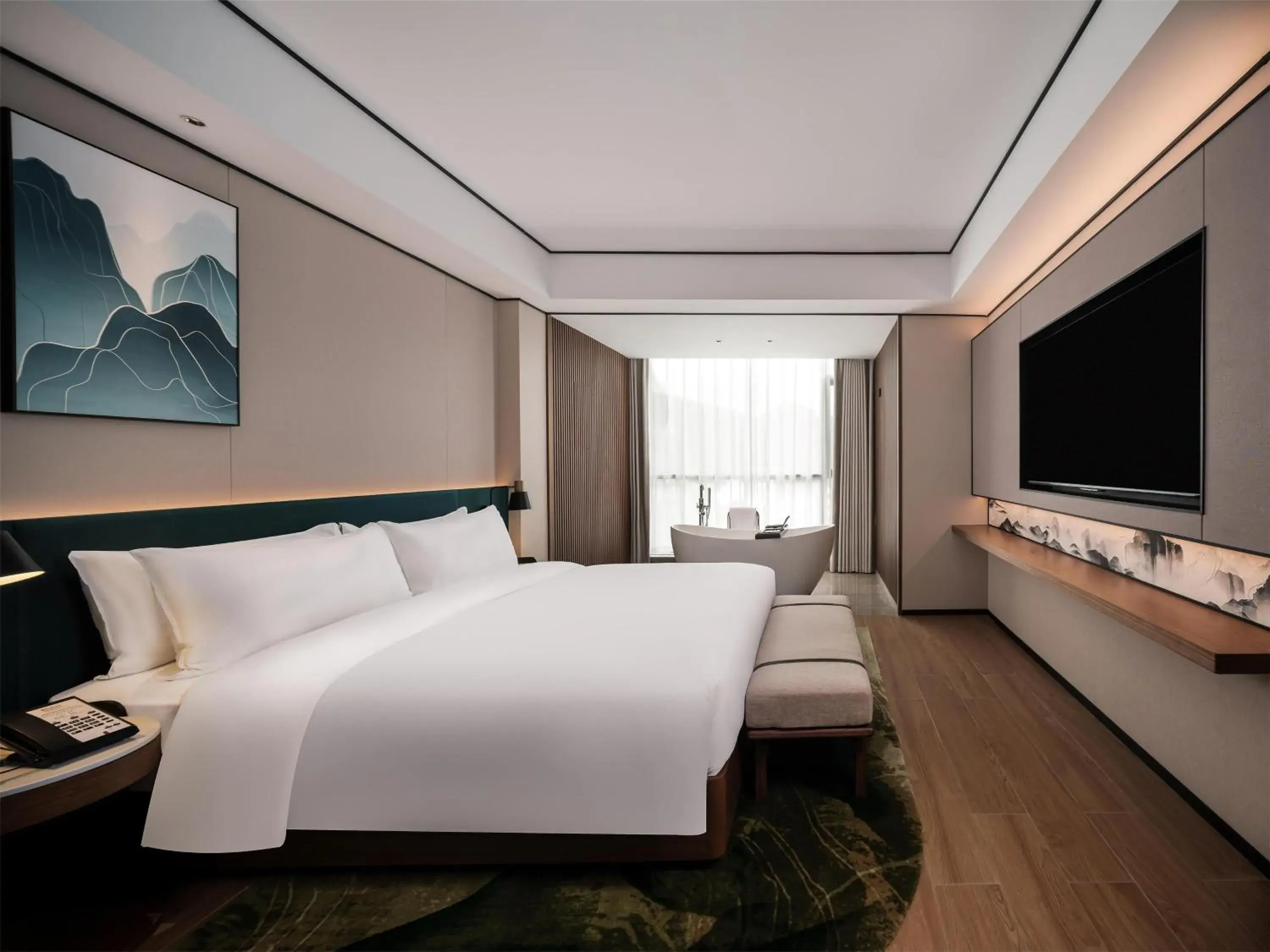 Bed in Hilton Garden Inn Zhangjiajie Wulingyuan Bed in Hilton Garden Inn Zhangjiajie Wulingyuan