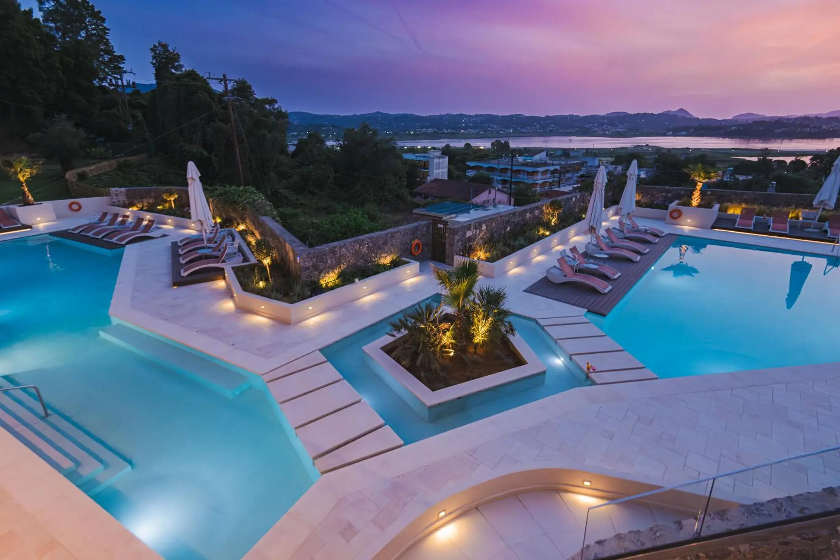 Pool view in Divani Corfu Palace Pool view in Divani Corfu Palace