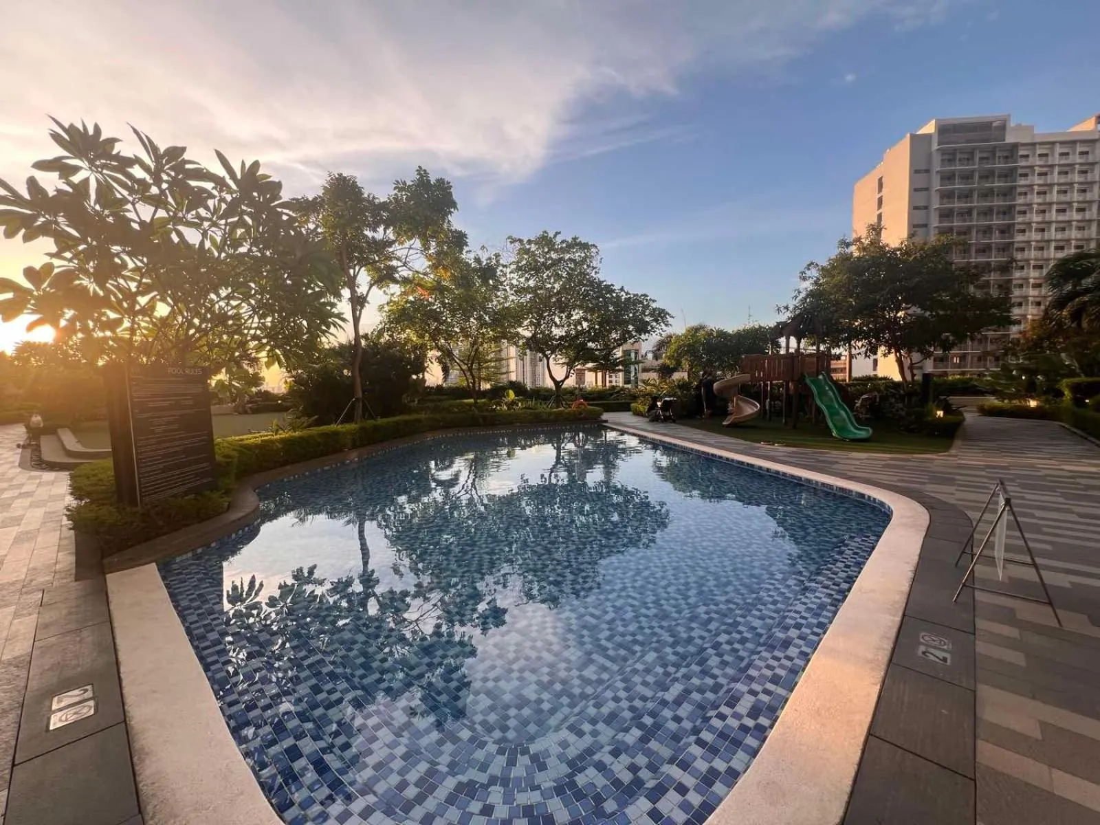 Pool view in Makati Business District Residences