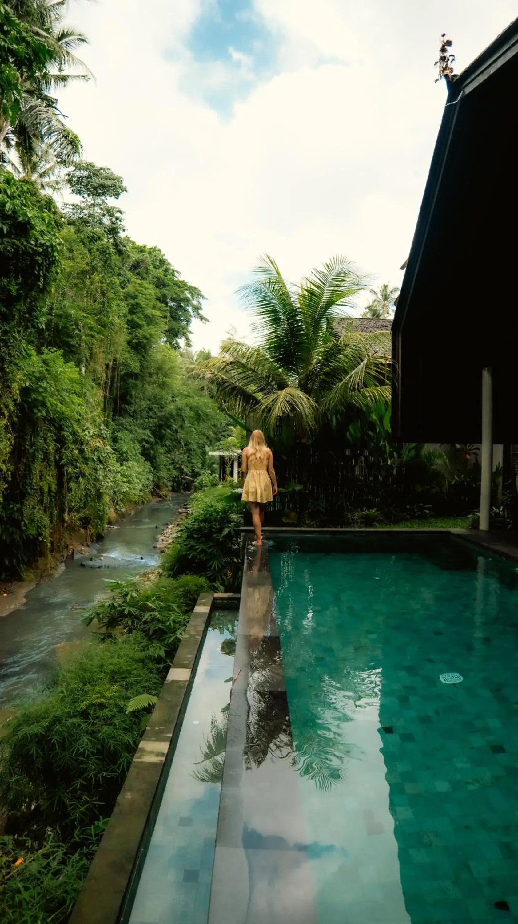 Pool view in Adiwana Unagi Riverfront Pool view in Adiwana Unagi Riverfront