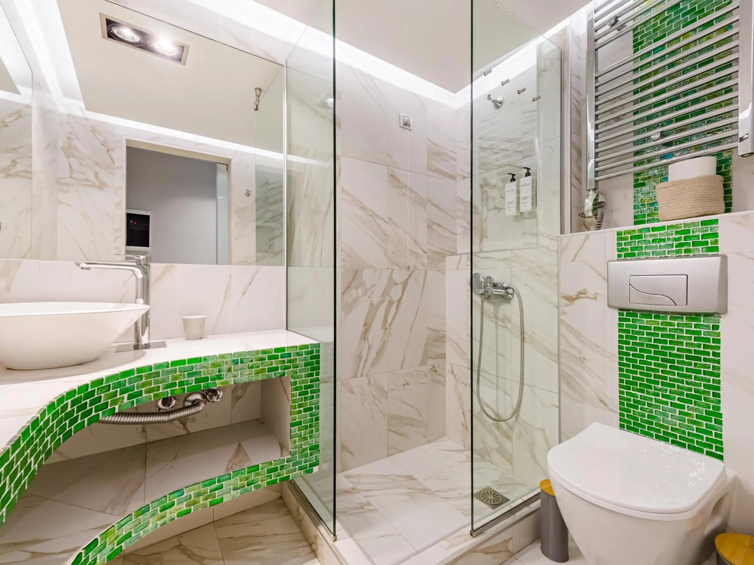 Shower in Alpha Luxury Suites