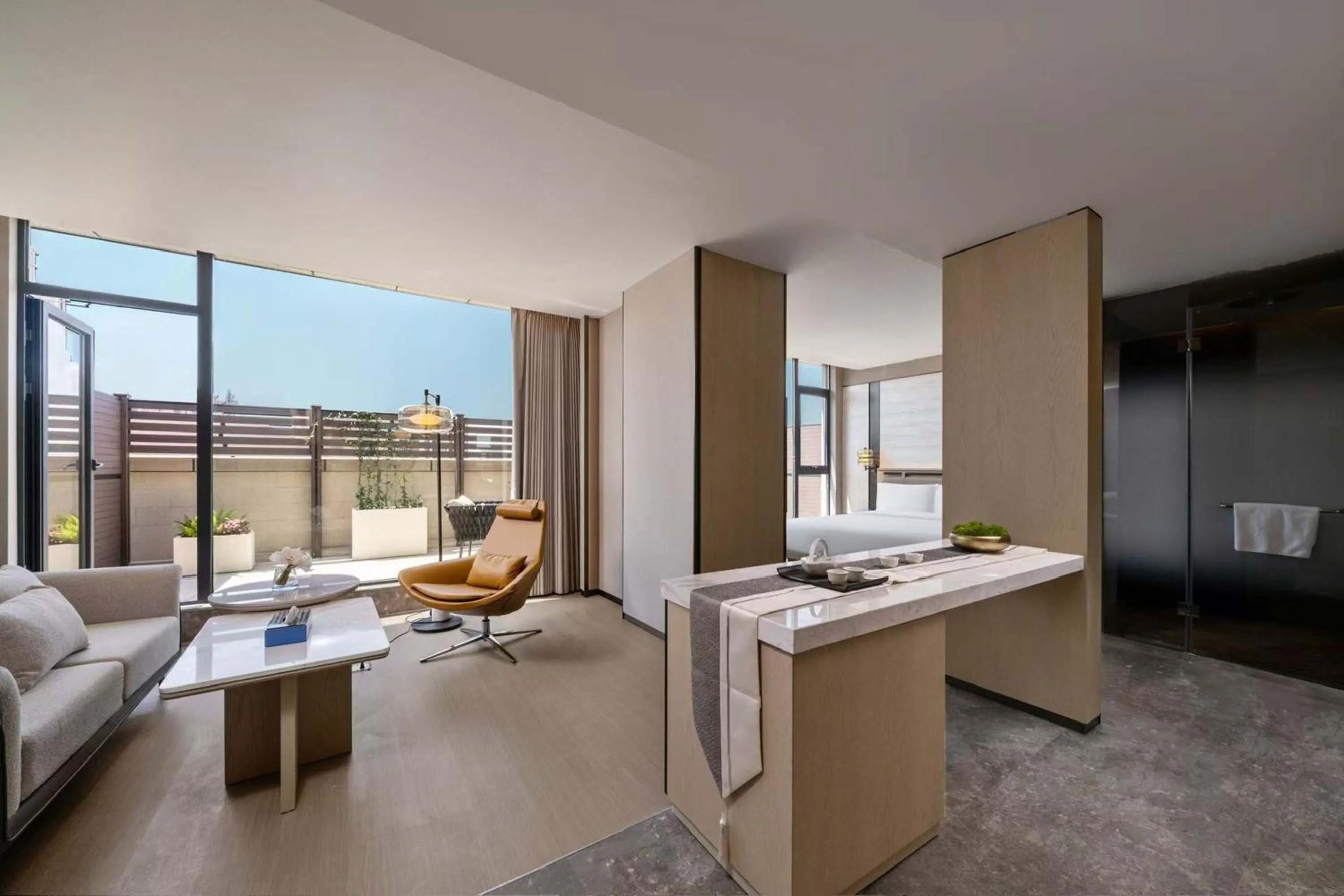 Living room in Shanghai Hongqiao Heyitang Hotel Beixinjing Subway Station Branch