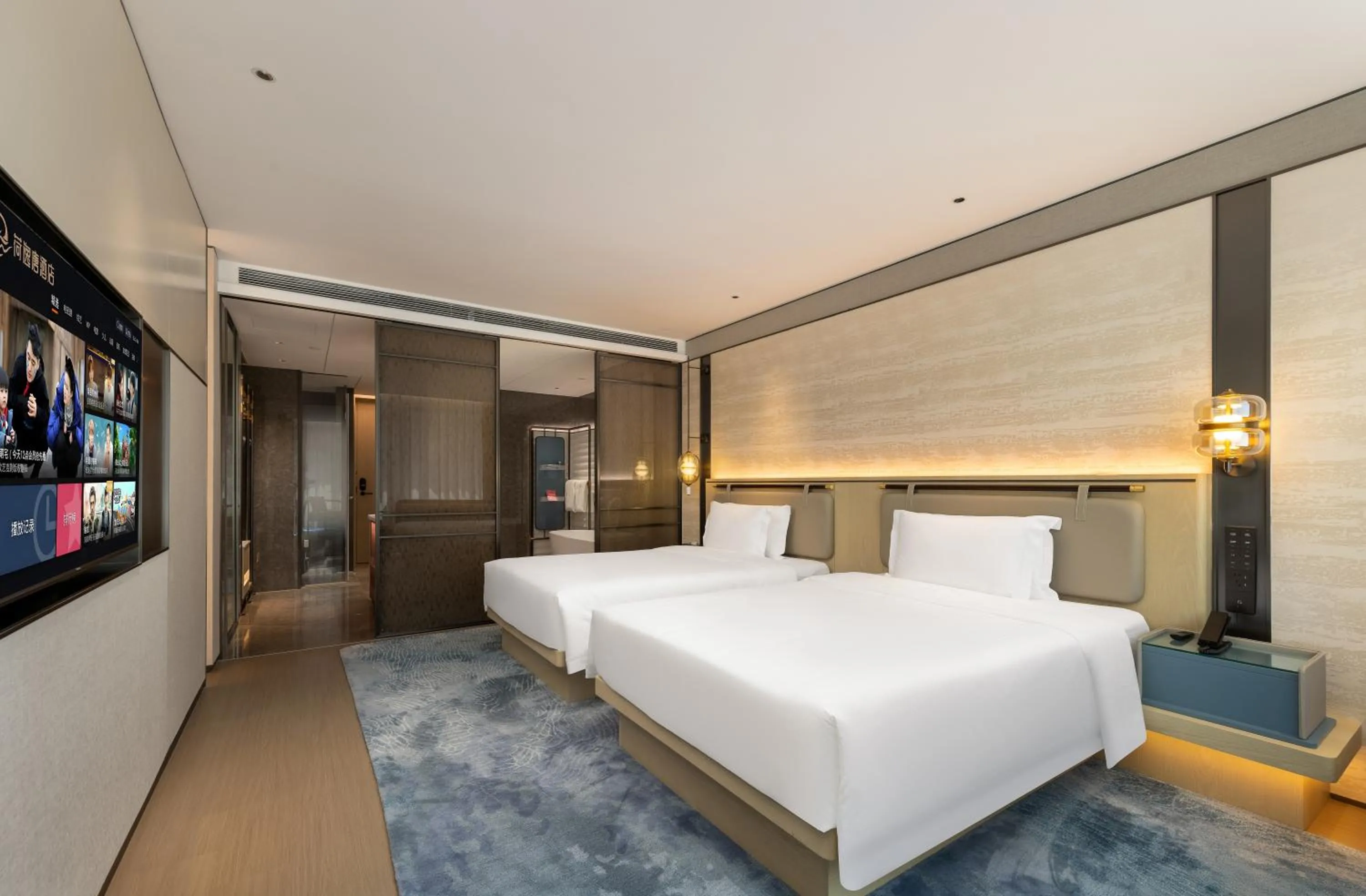 Bed in Shanghai Hongqiao Heyitang Hotel Beixinjing Subway Station Branch