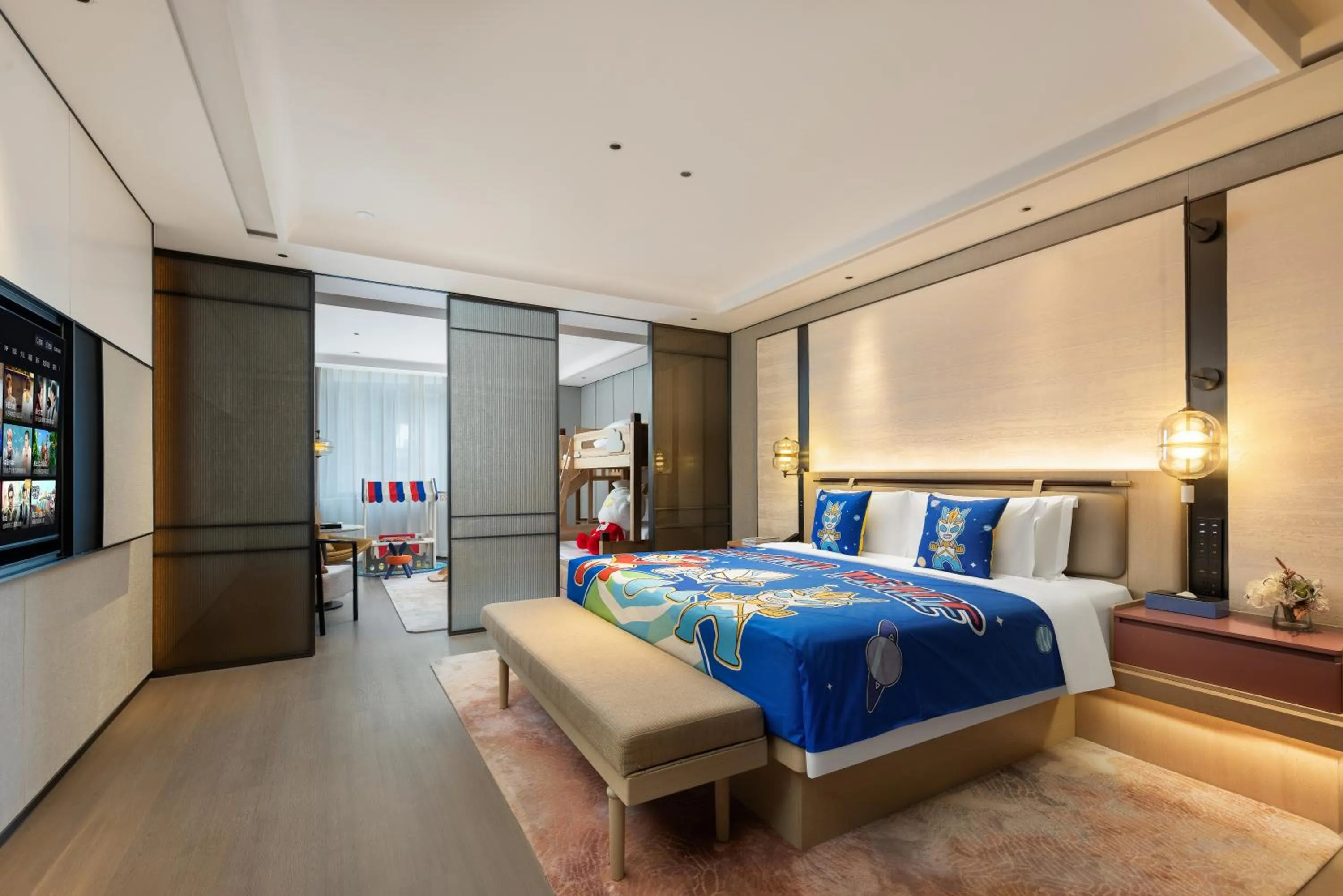 TV and multimedia, Bed in Shanghai Hongqiao Heyitang Hotel Beixinjing Subway Station Branch