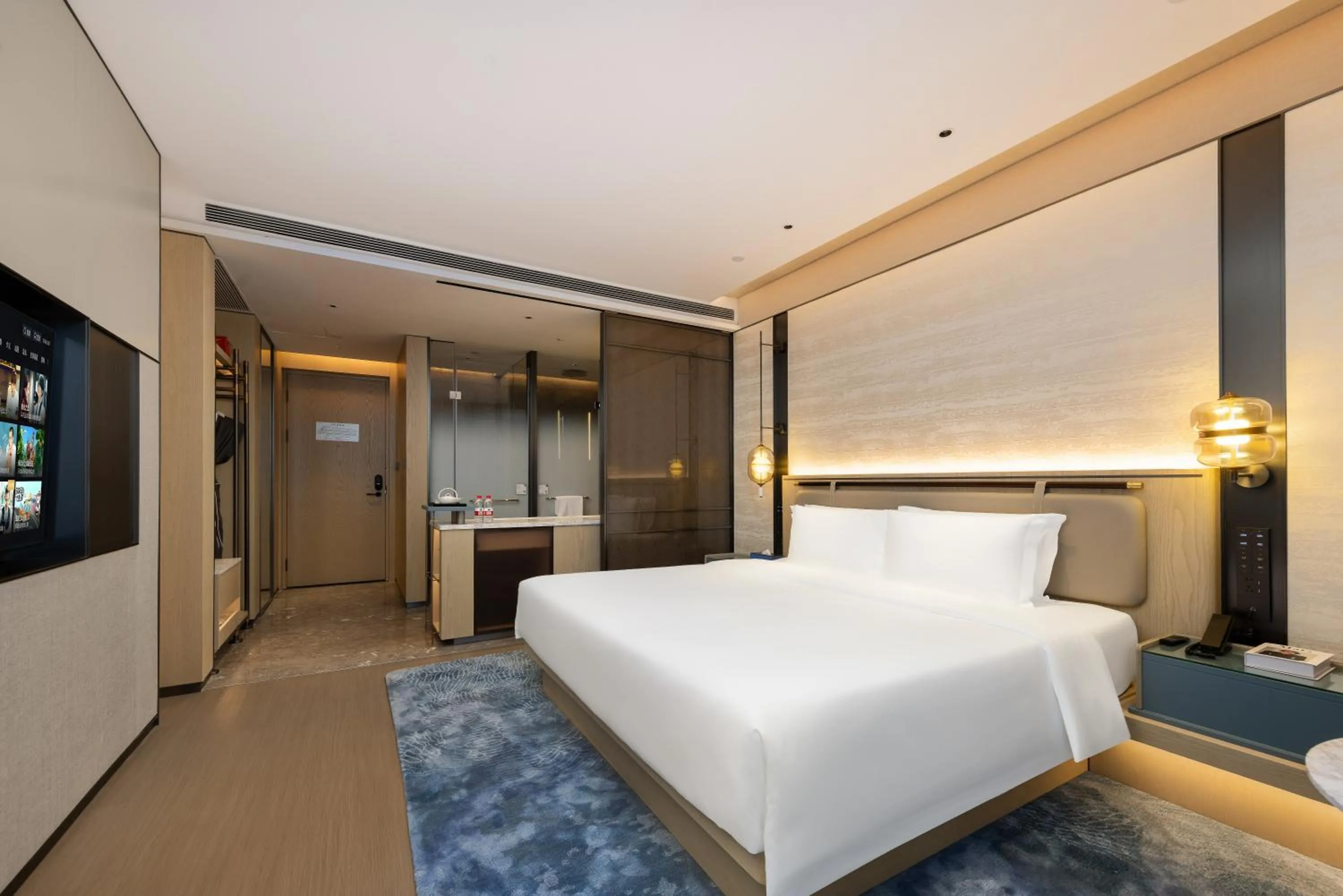 Bed in Shanghai Hongqiao Heyitang Hotel Beixinjing Subway Station Branch