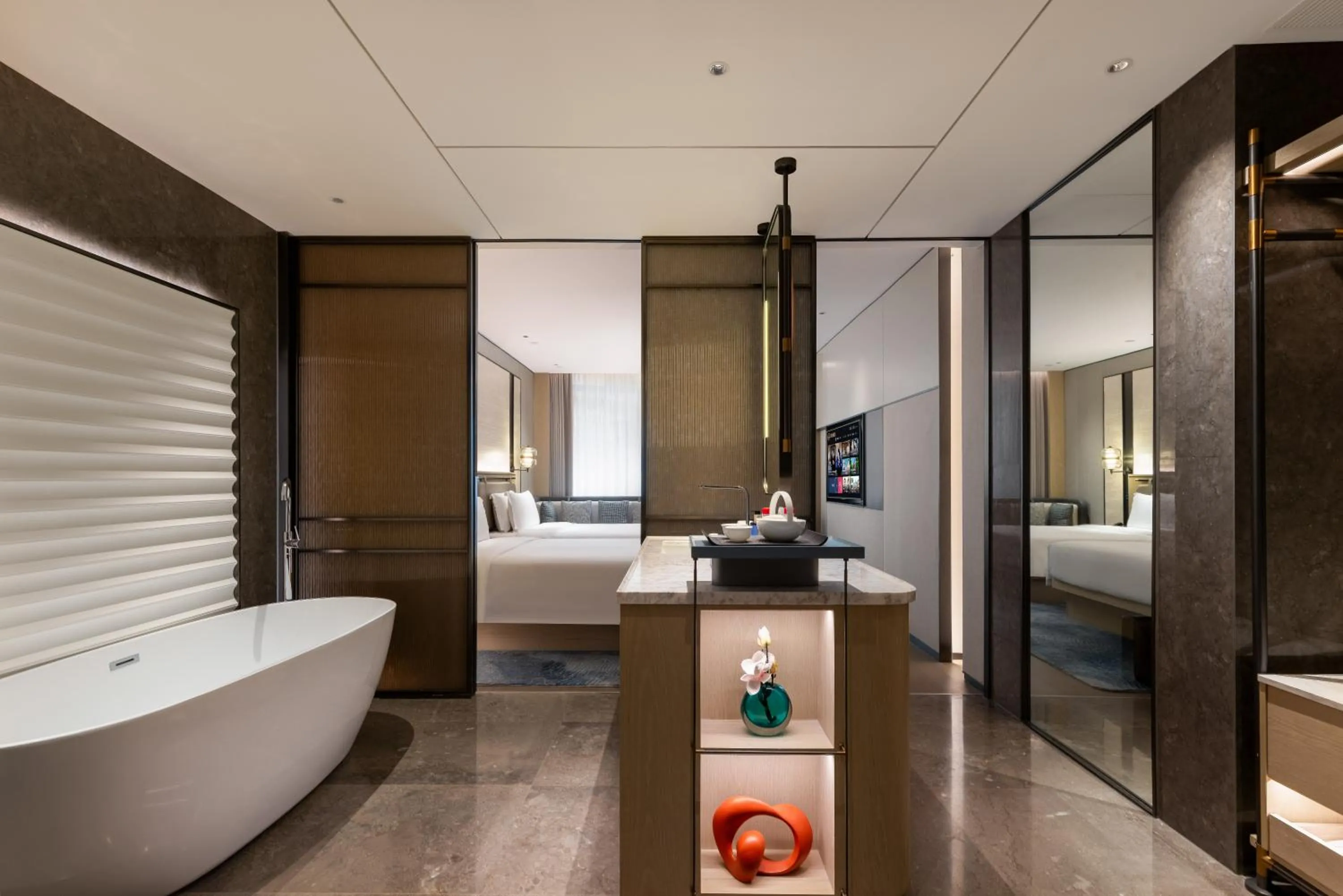 Bed in Shanghai Hongqiao Heyitang Hotel Beixinjing Subway Station Branch
