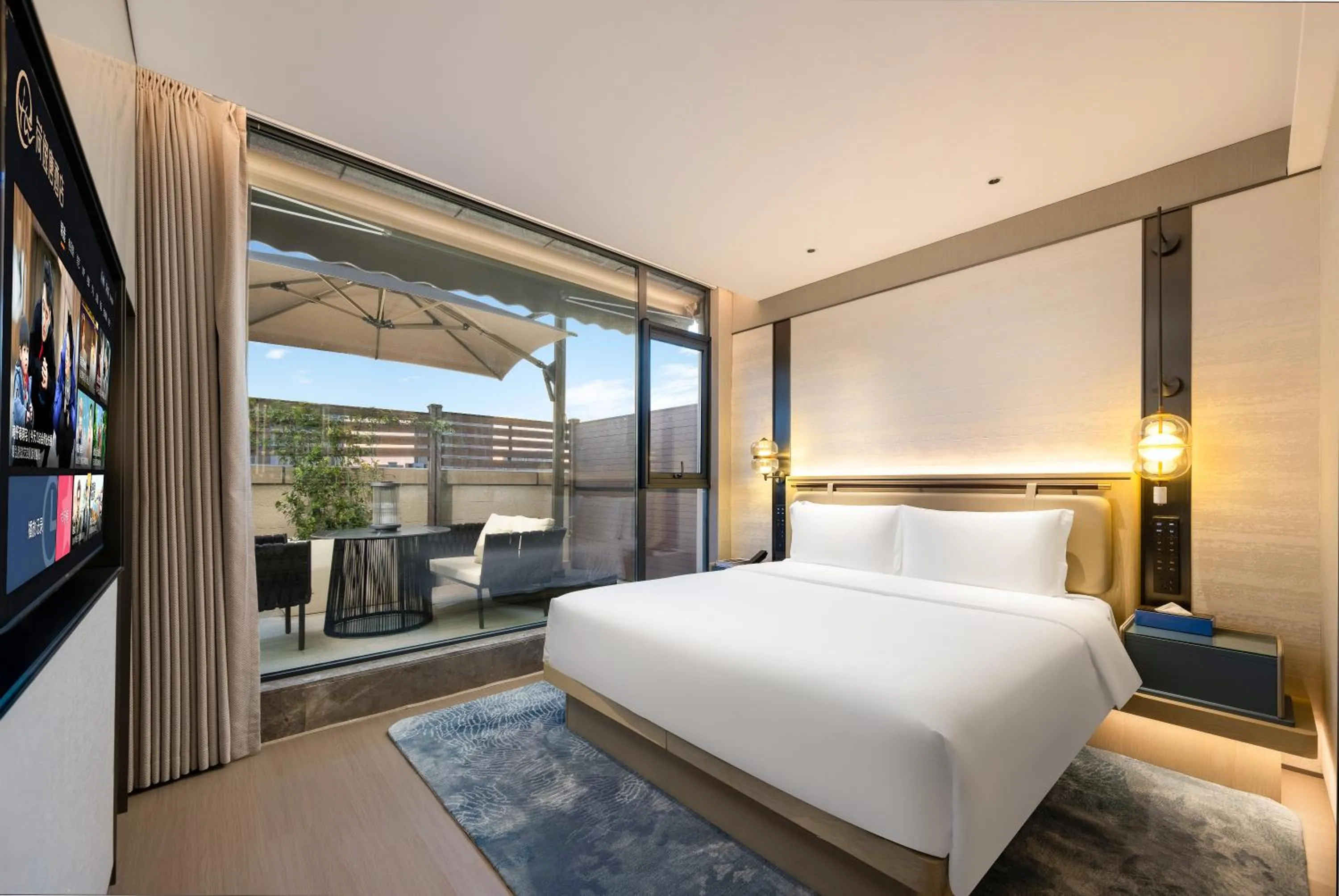 Bed in Shanghai Hongqiao Heyitang Hotel Beixinjing Subway Station Branch