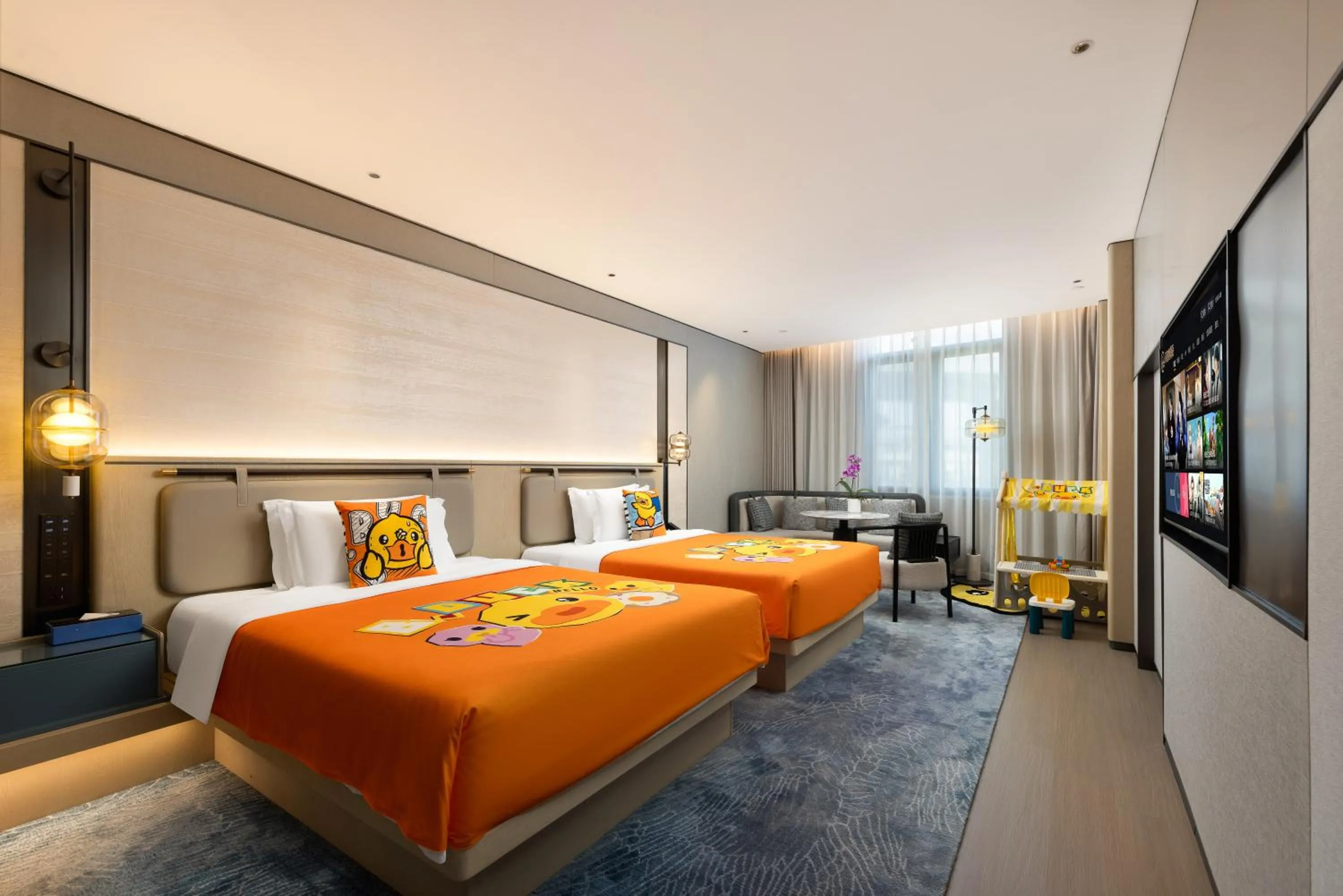 Photo of the whole room, Bed in Shanghai Hongqiao Heyitang Hotel Beixinjing Subway Station Branch