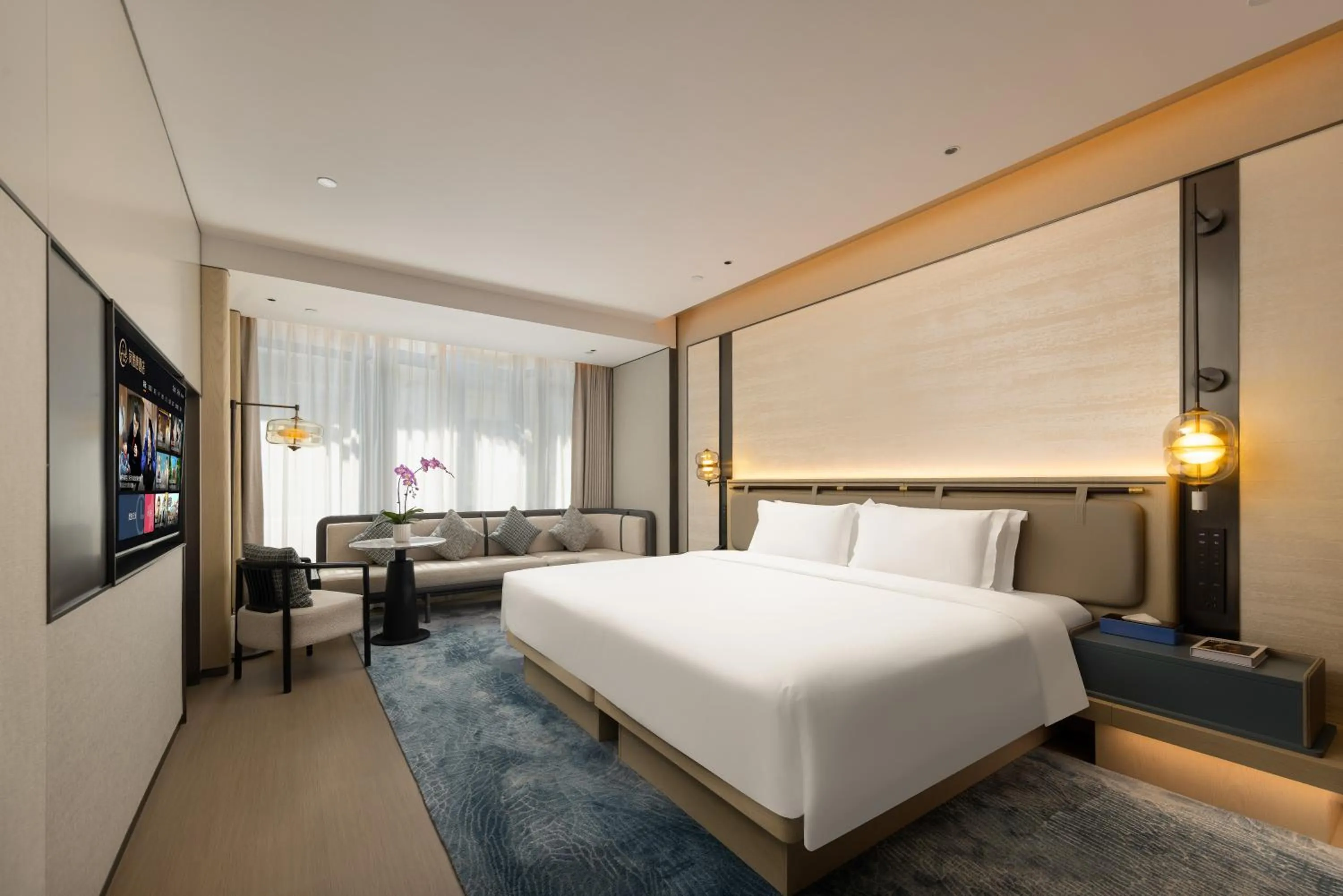 Photo of the whole room, Bed in Shanghai Hongqiao Heyitang Hotel Beixinjing Subway Station Branch