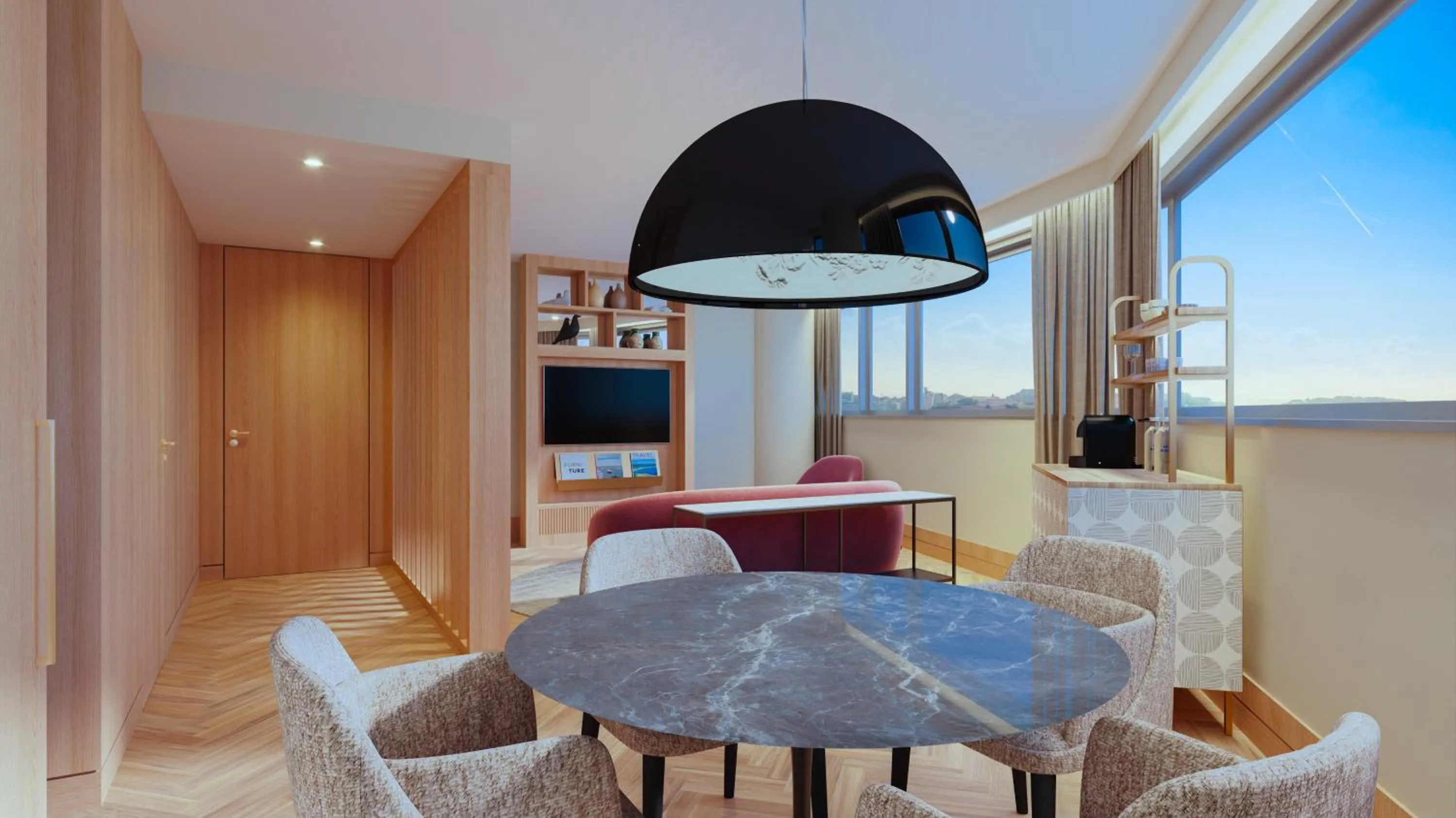 Communal lounge/ TV room in ME Lisbon by Meliá