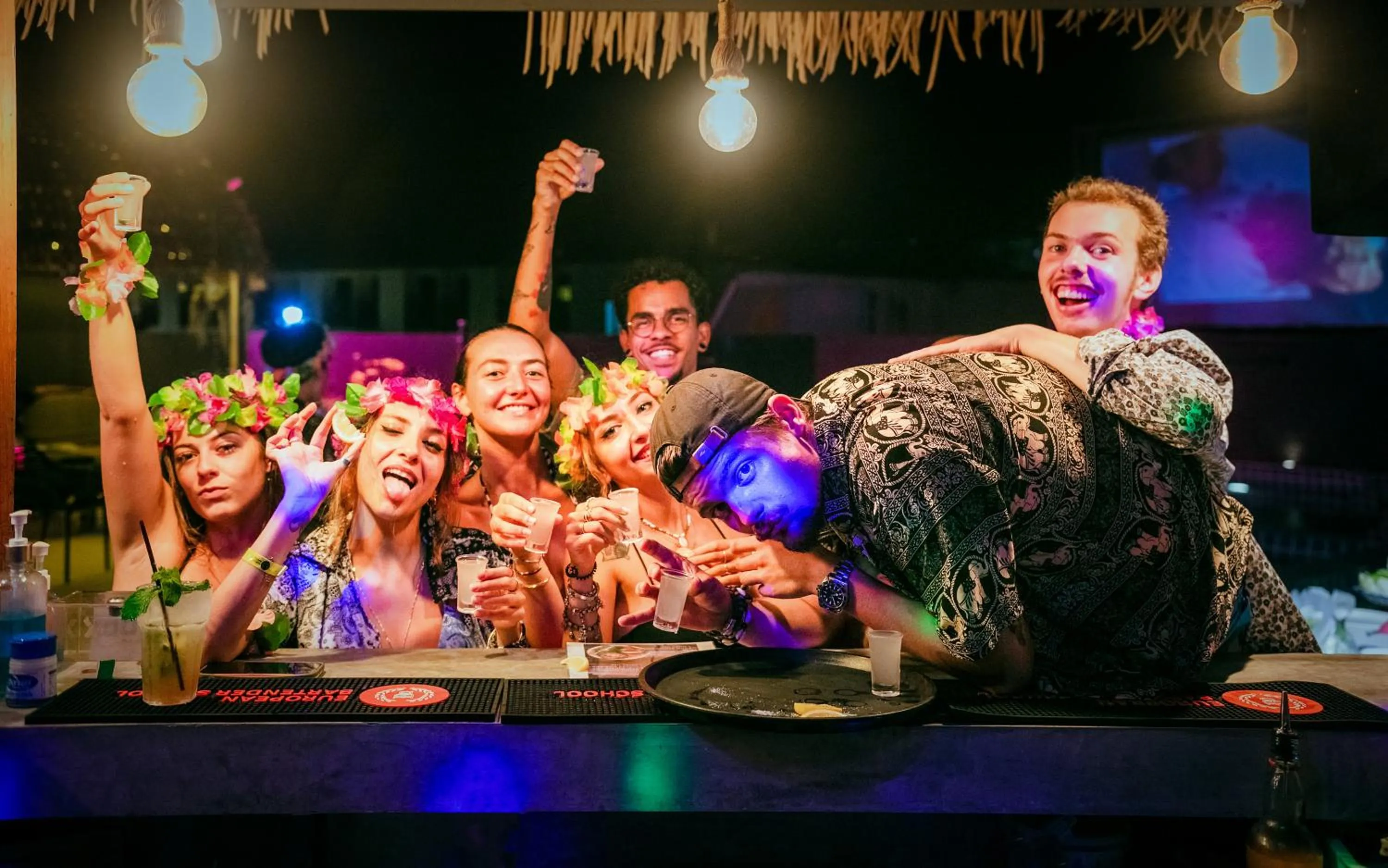 group of guests in EBS Hostel Phuket