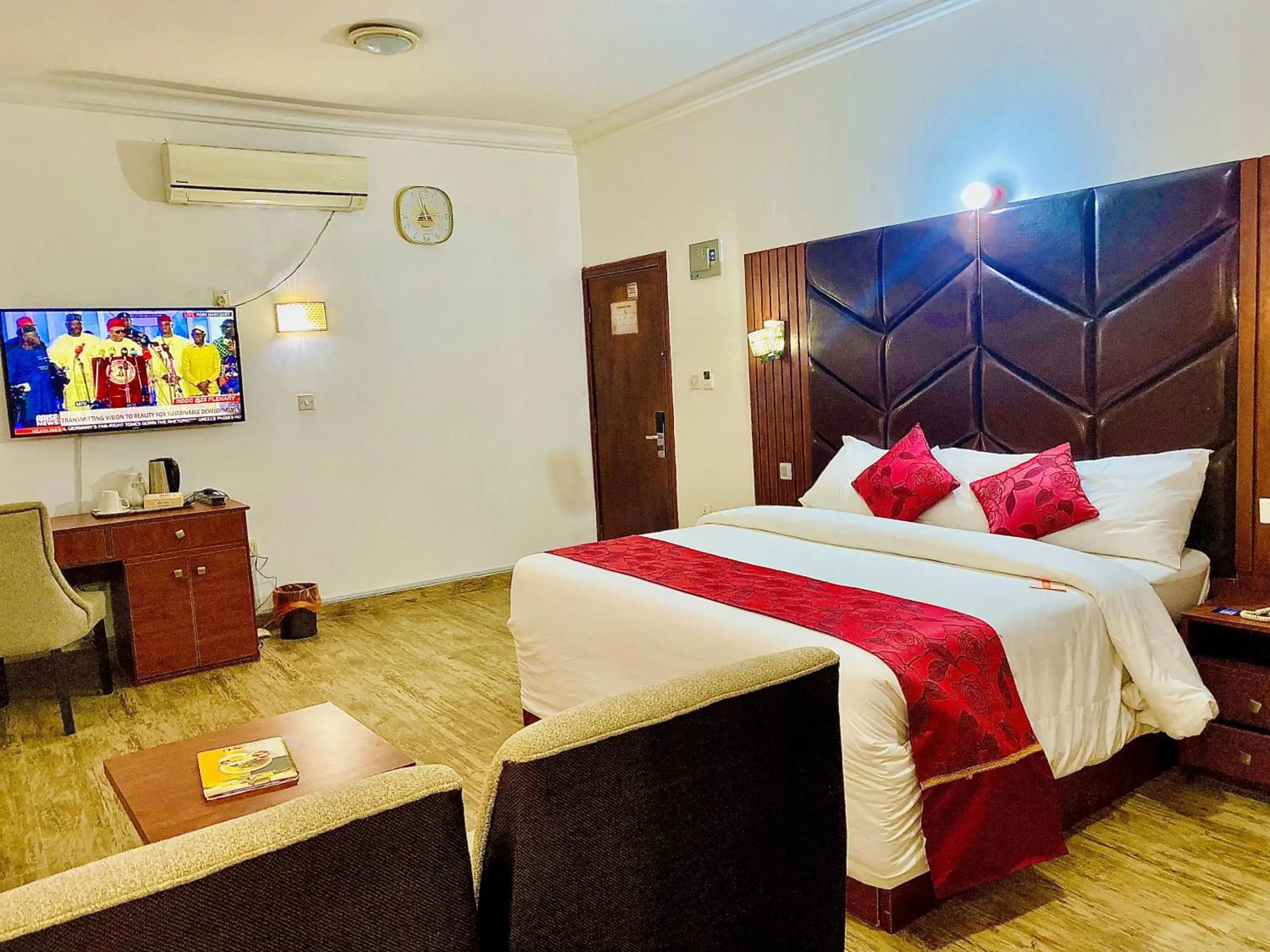 Communal lounge/ TV room, Bed in Reiz Continental Hotel, Abuja Communal lounge/ TV room, Bed in Reiz Continental Hotel, Abuja