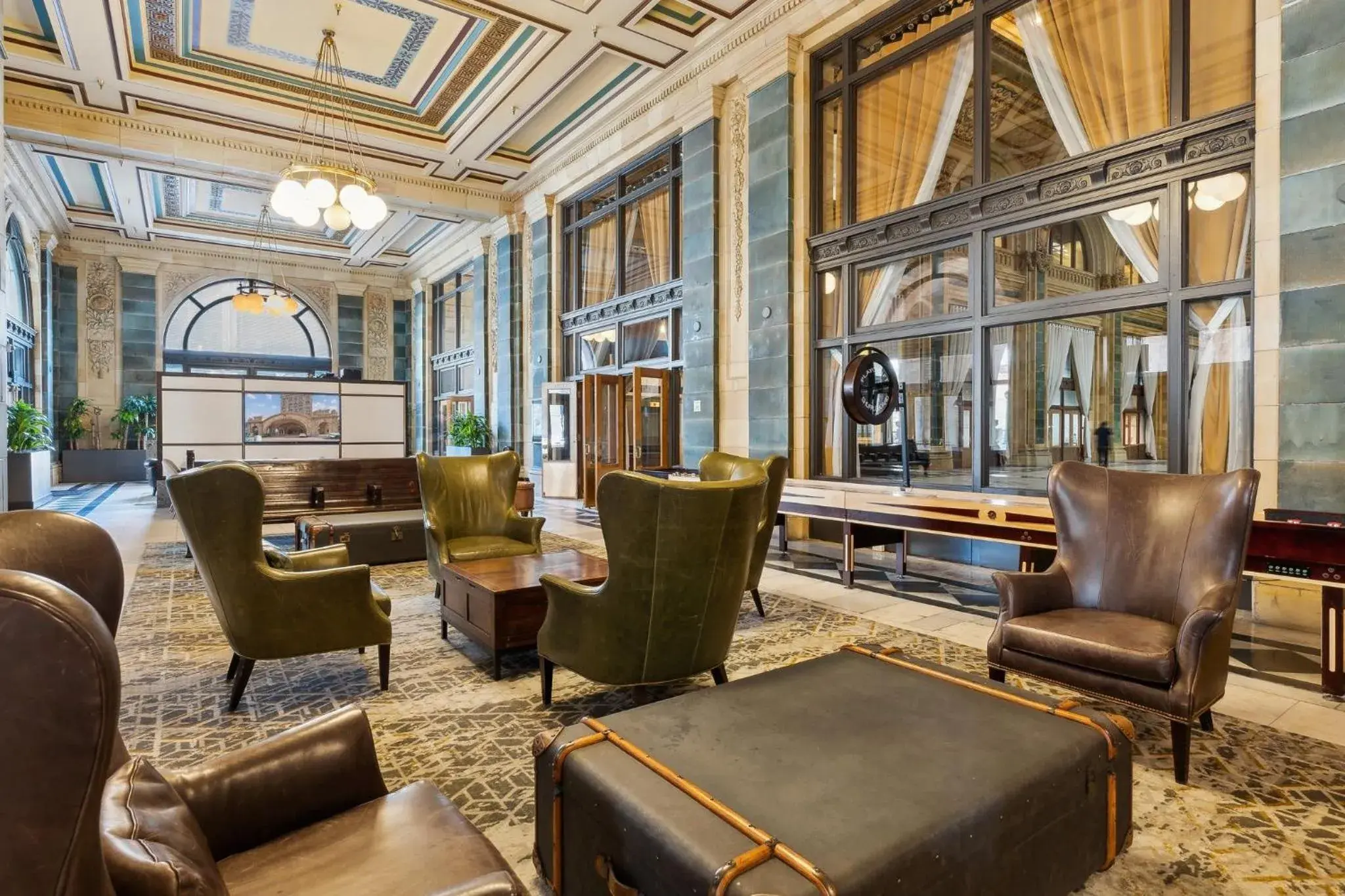 Lobby or reception in Placemakr Downtown Pittsburgh at The Pennsylvanian Lobby or reception in Placemakr Downtown Pittsburgh at The Pennsylvanian
