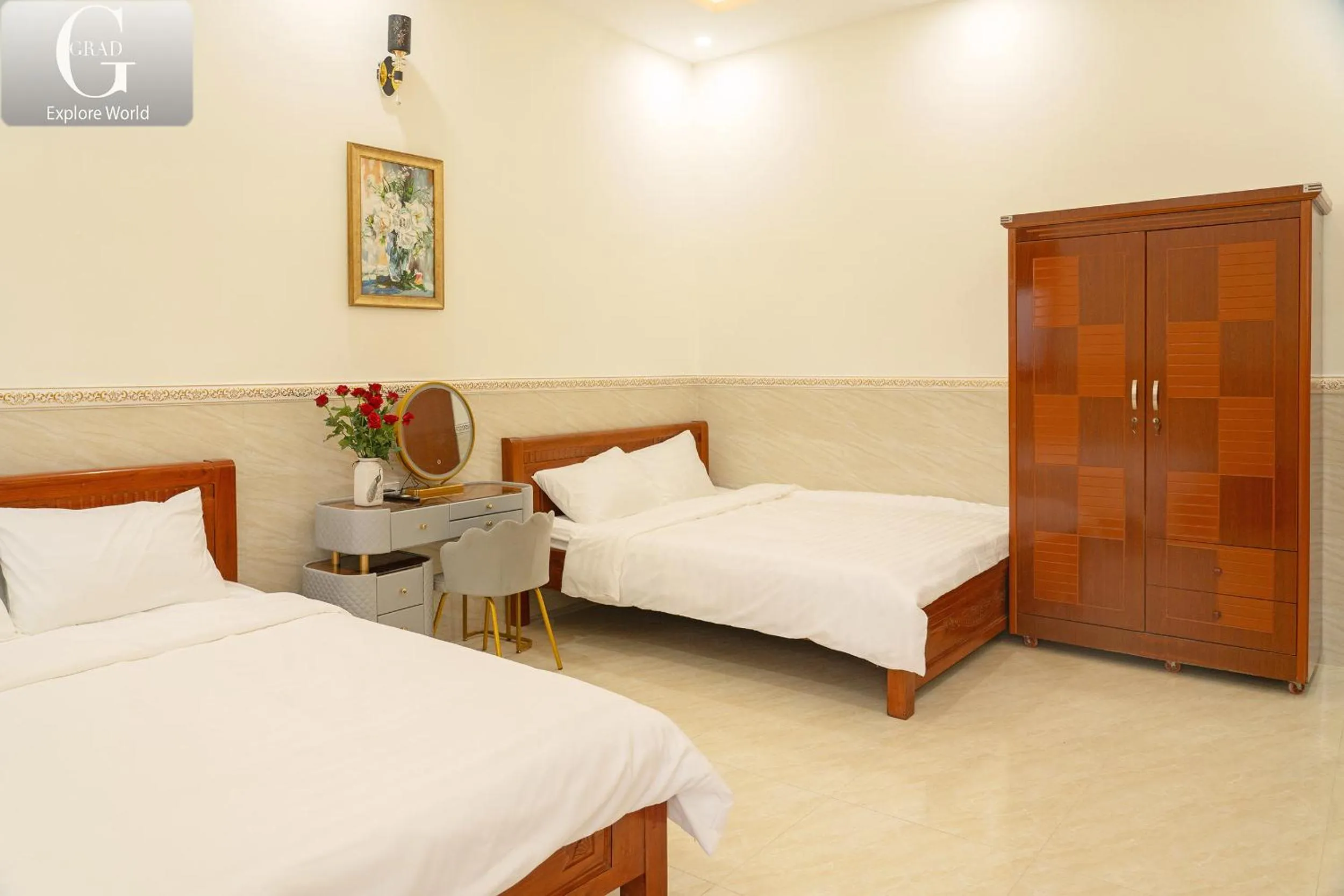 Bed in Hoang Yen Villa & Coffee