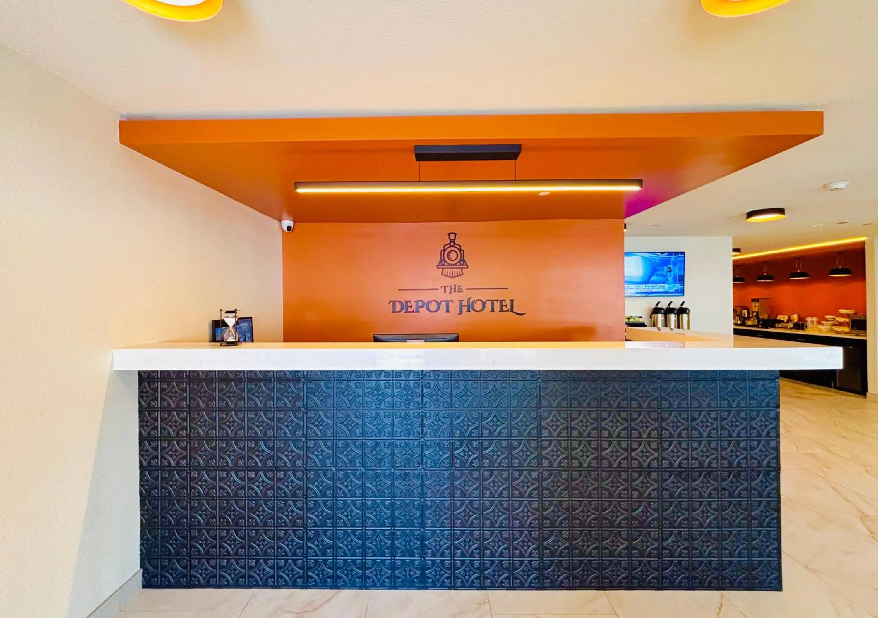 Lobby or reception in The Depot Hotel