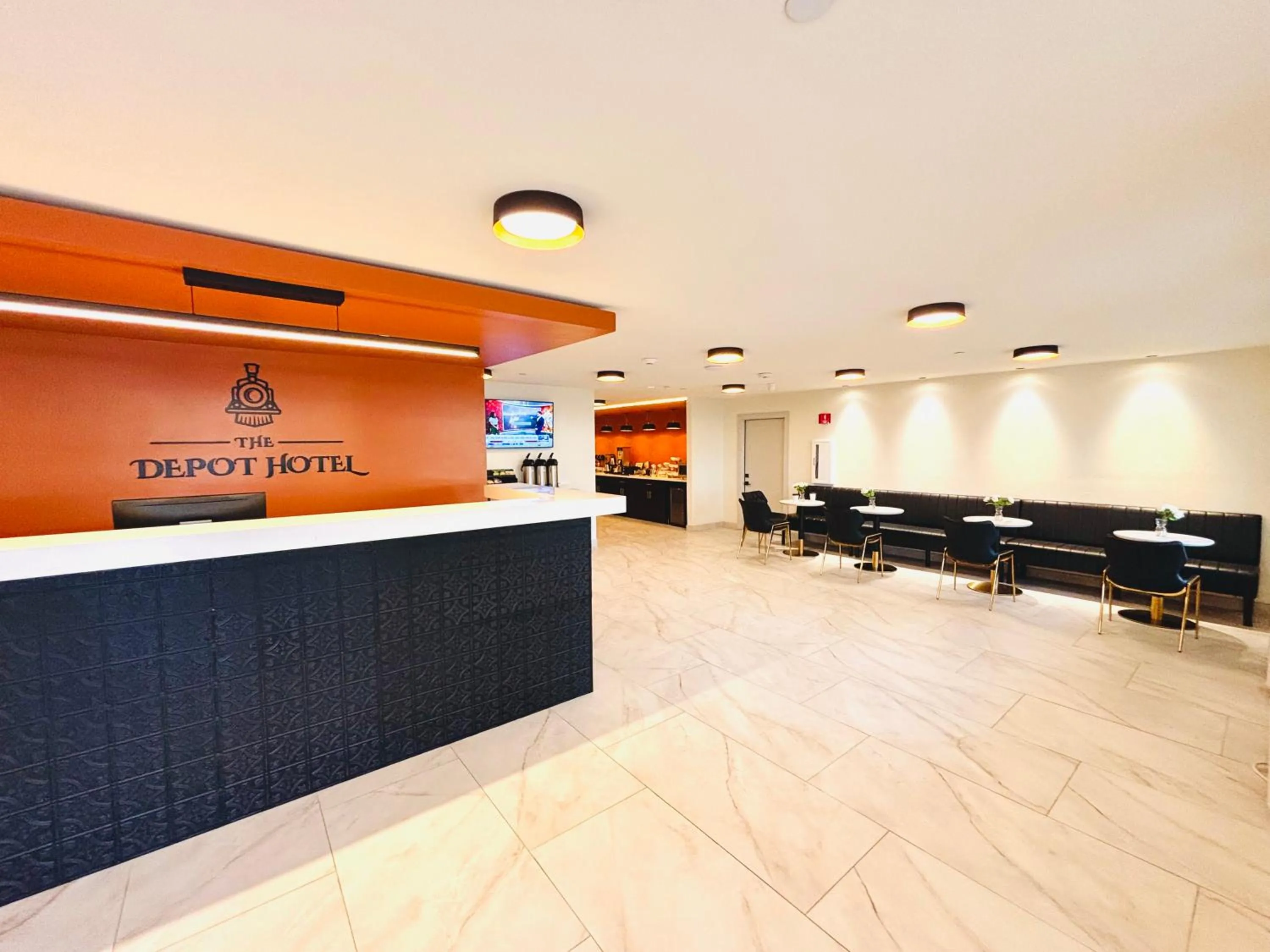 Lobby or reception in The Depot Hotel