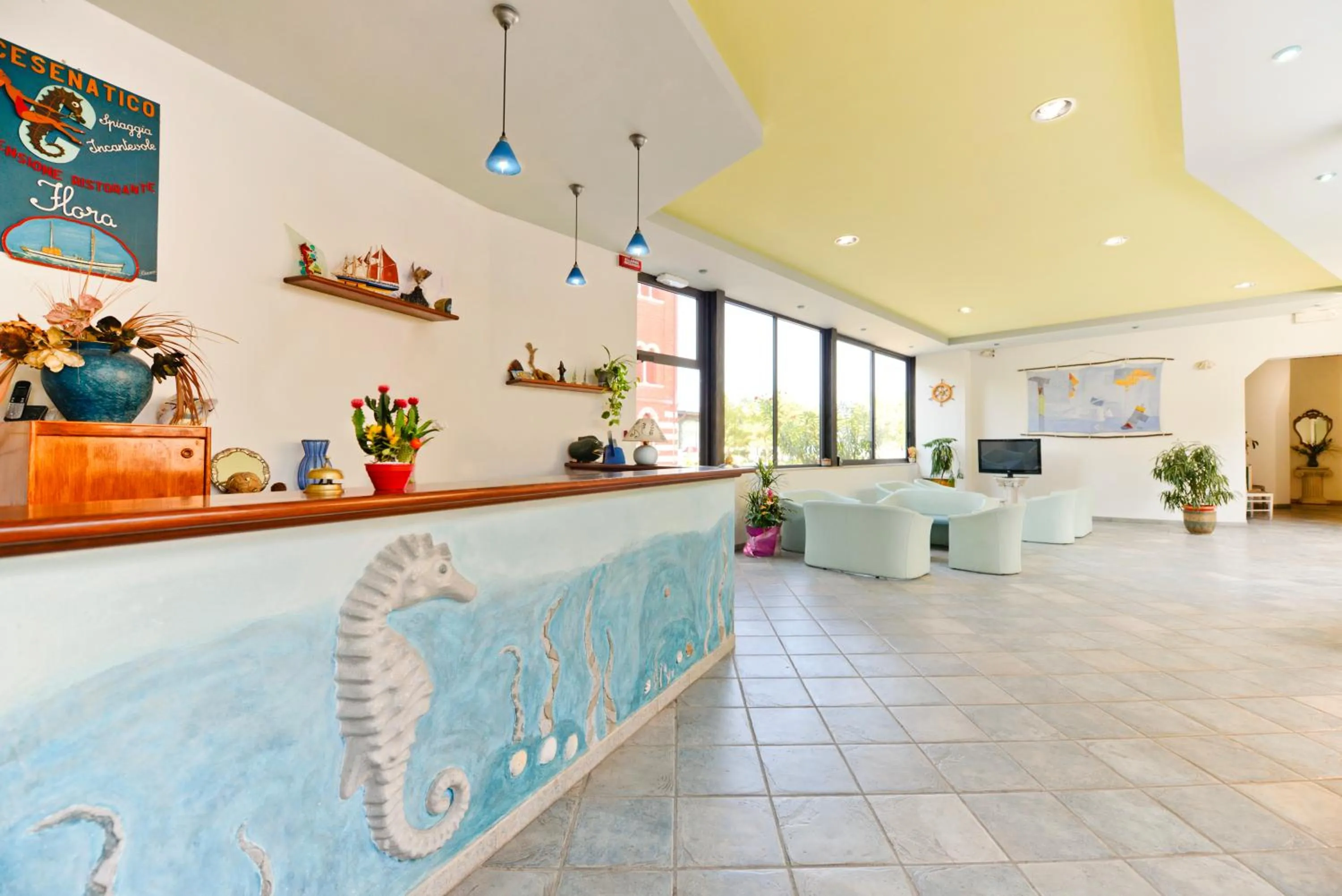 Lobby or reception in Hotel Flora