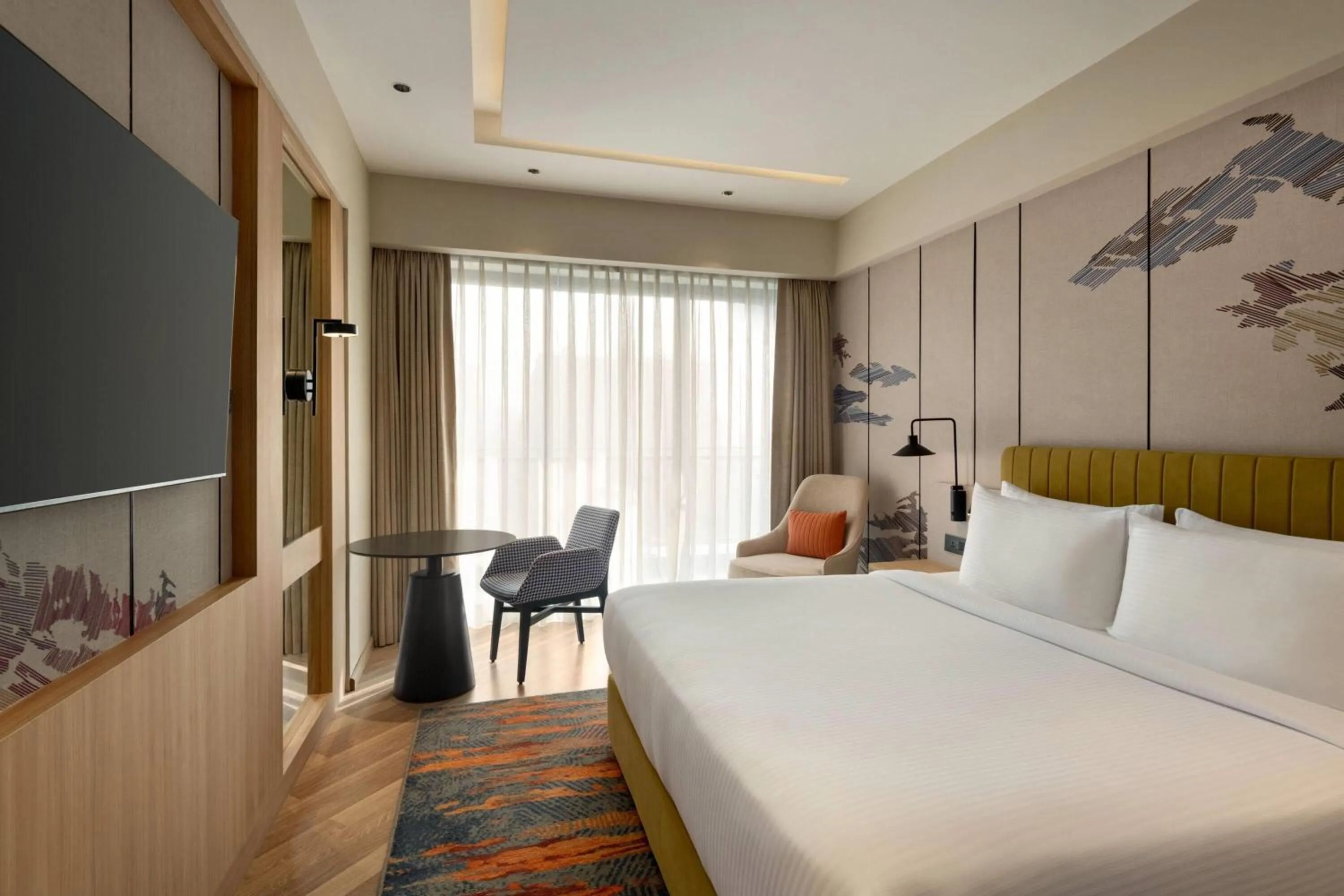 Photo of the whole room, Bed in Ramada Encore by Wyndham Gurugram Dwarka Expressway