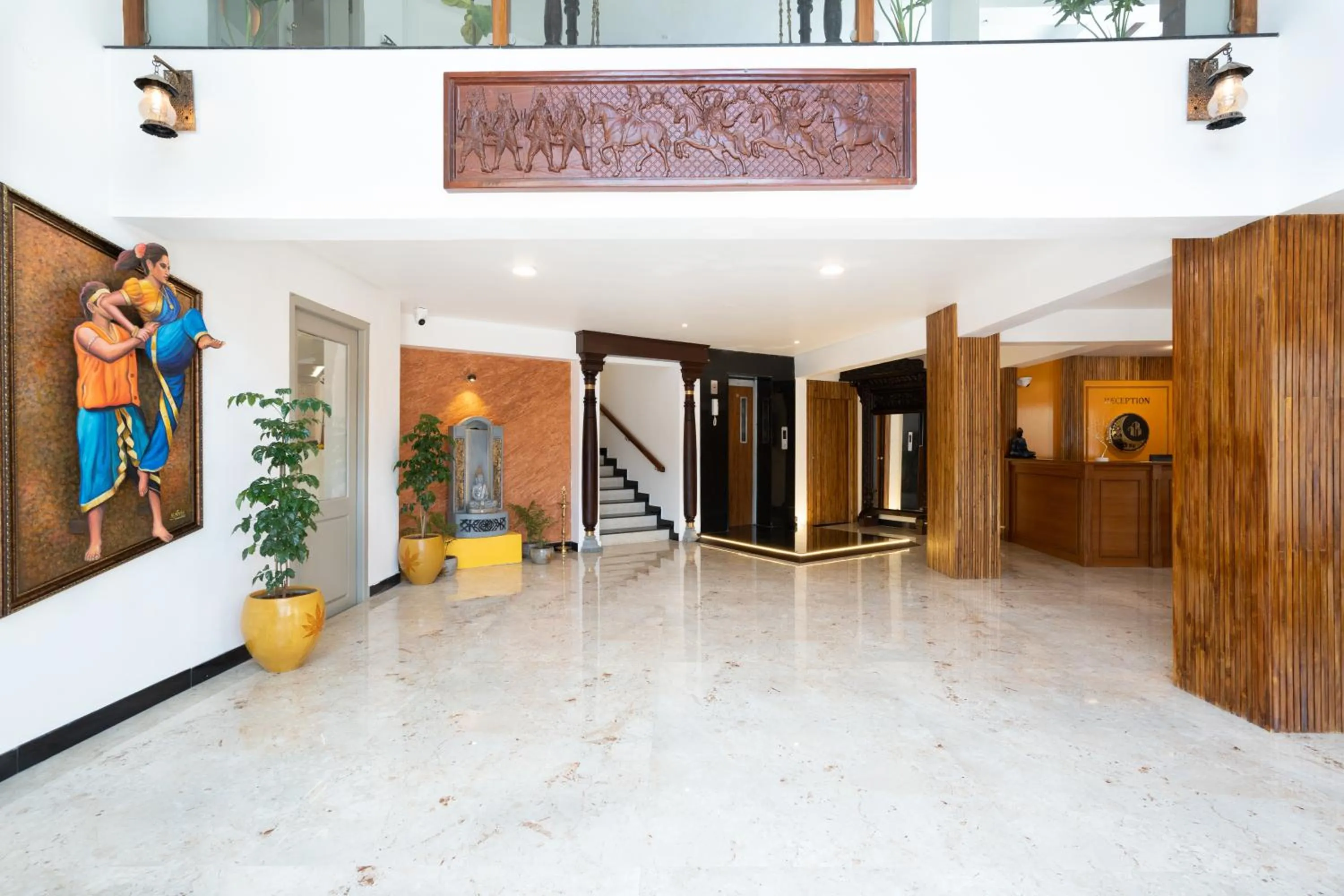 Lobby or reception in La Moon Puducherry