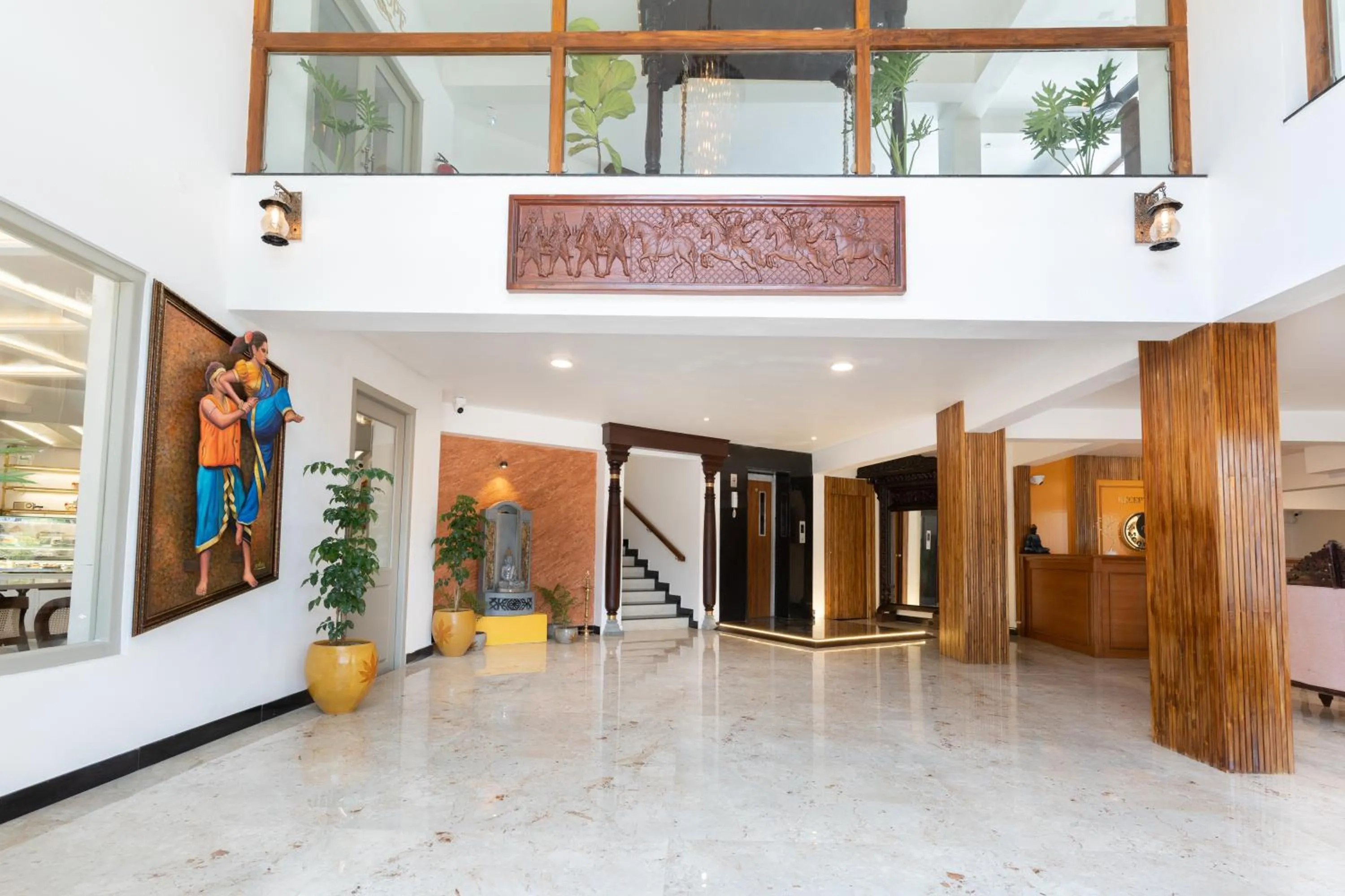 Lobby or reception in La Moon Puducherry