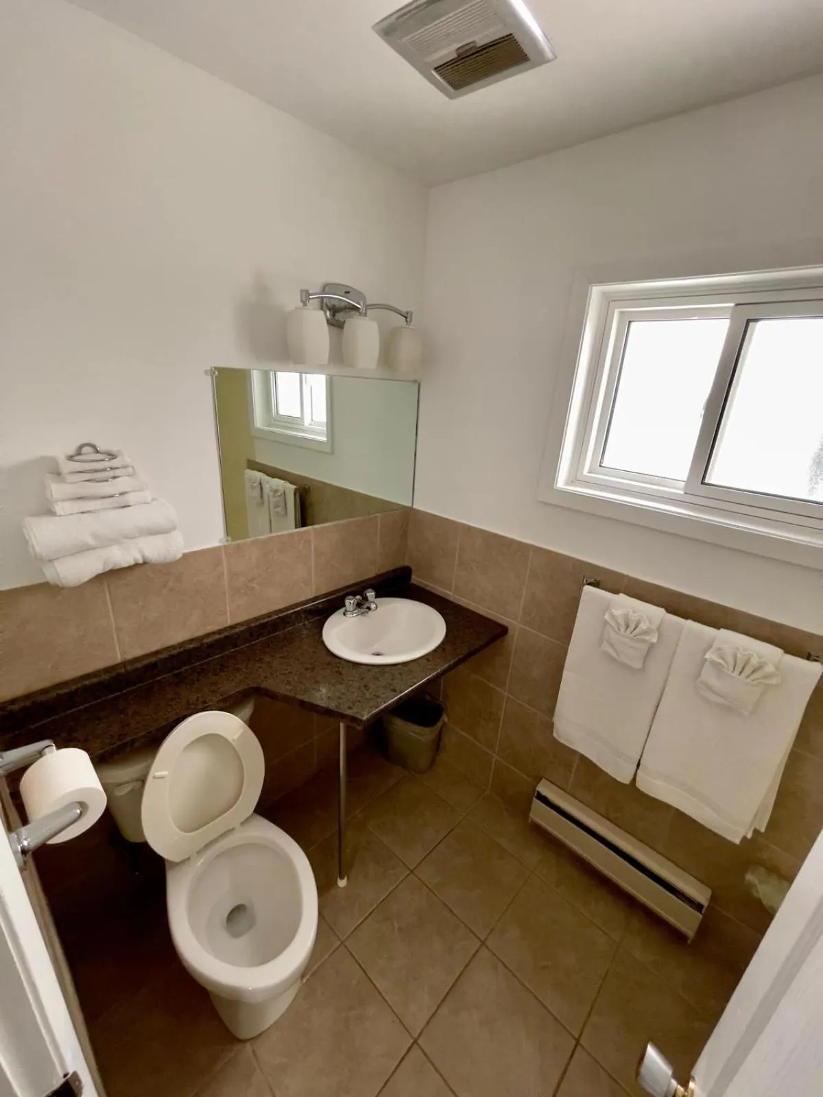 Toilet in Adams Motel