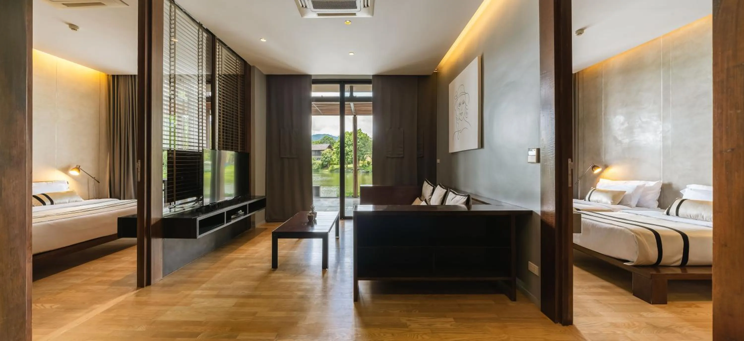 Living room, Bed in atta Lakeside Resort Suite - SHA Plus Certified