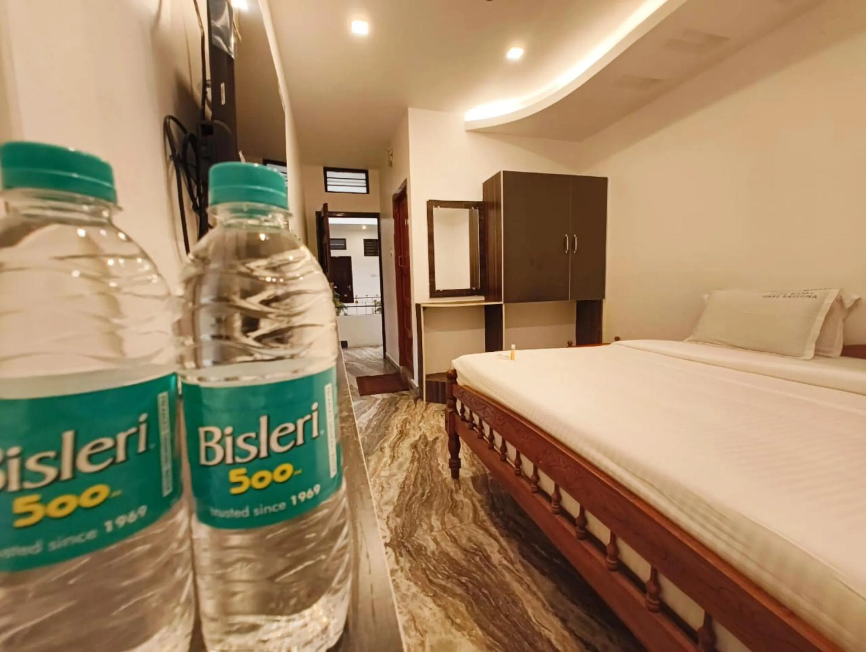 Bedroom, Bed in Hare Rama Hare Krishna - EESHA Hotel