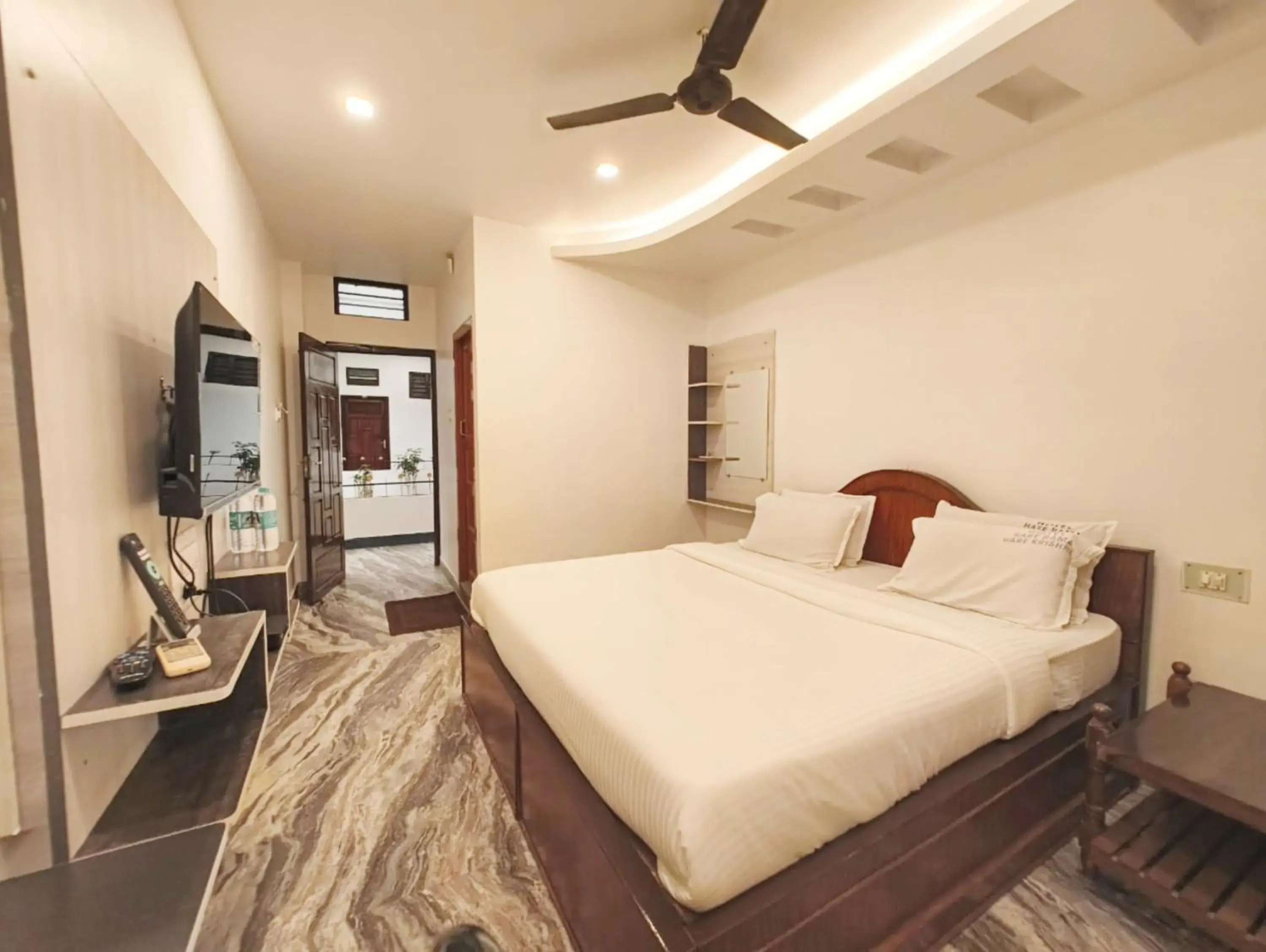 View (from property/room), Bed in Hare Rama Hare Krishna - EESHA Hotel View (from property/room), Bed in Hare Rama Hare Krishna - EESHA Hotel