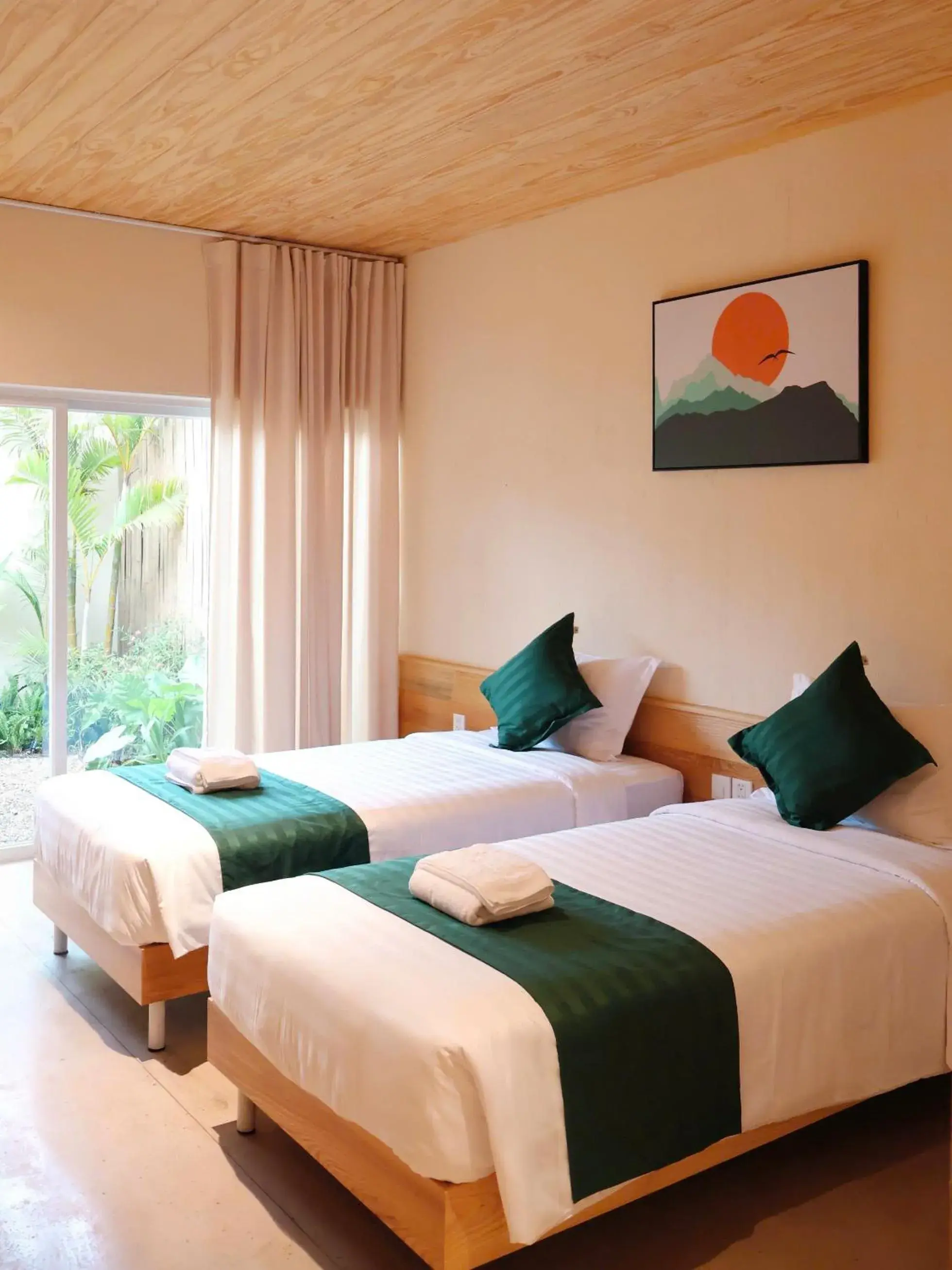 Twin Room with Garden View in Vả Riverside Retreat Twin Room with Garden View in Vả Riverside Retreat
