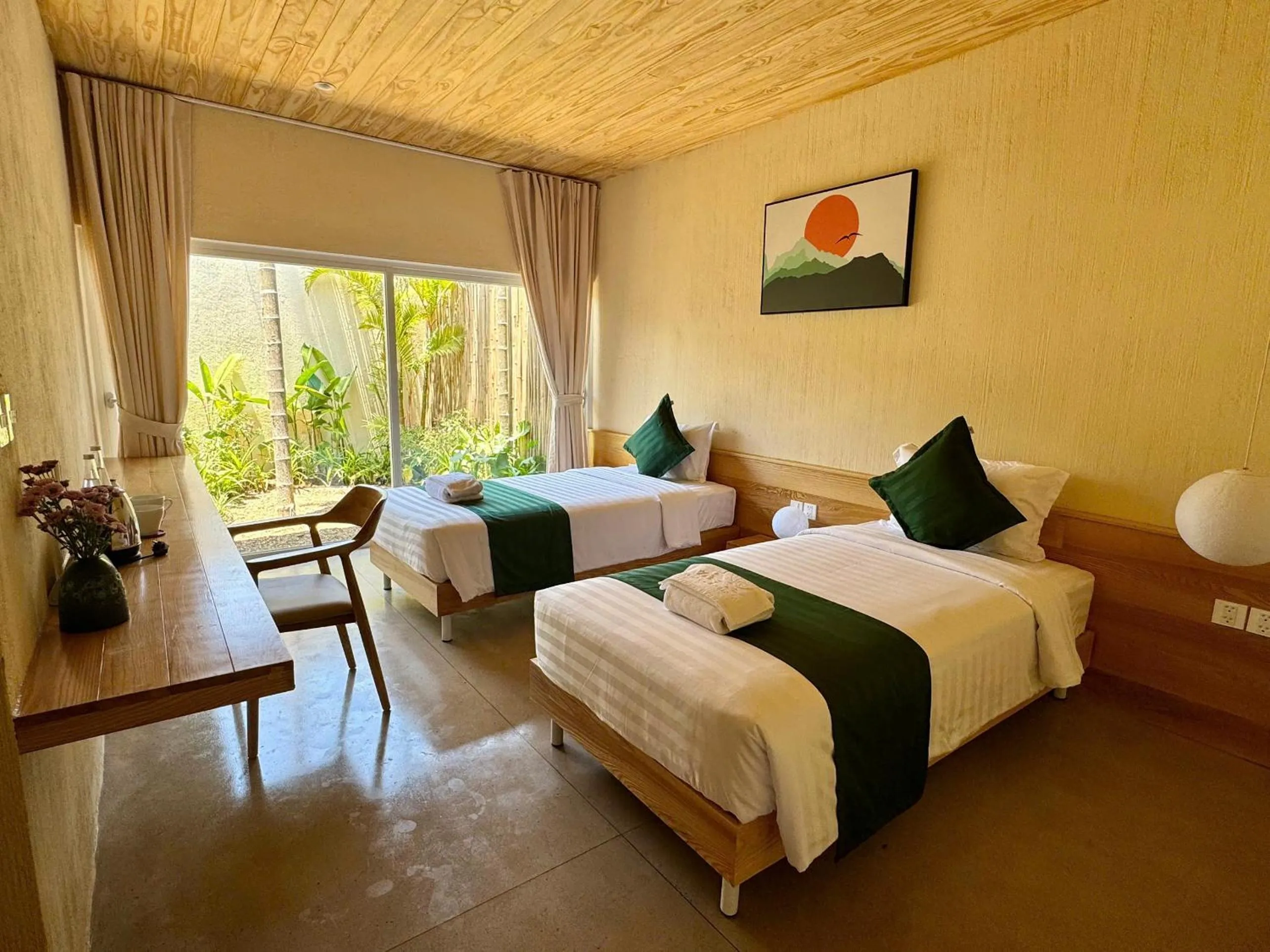Bed in Vả Riverside Retreat