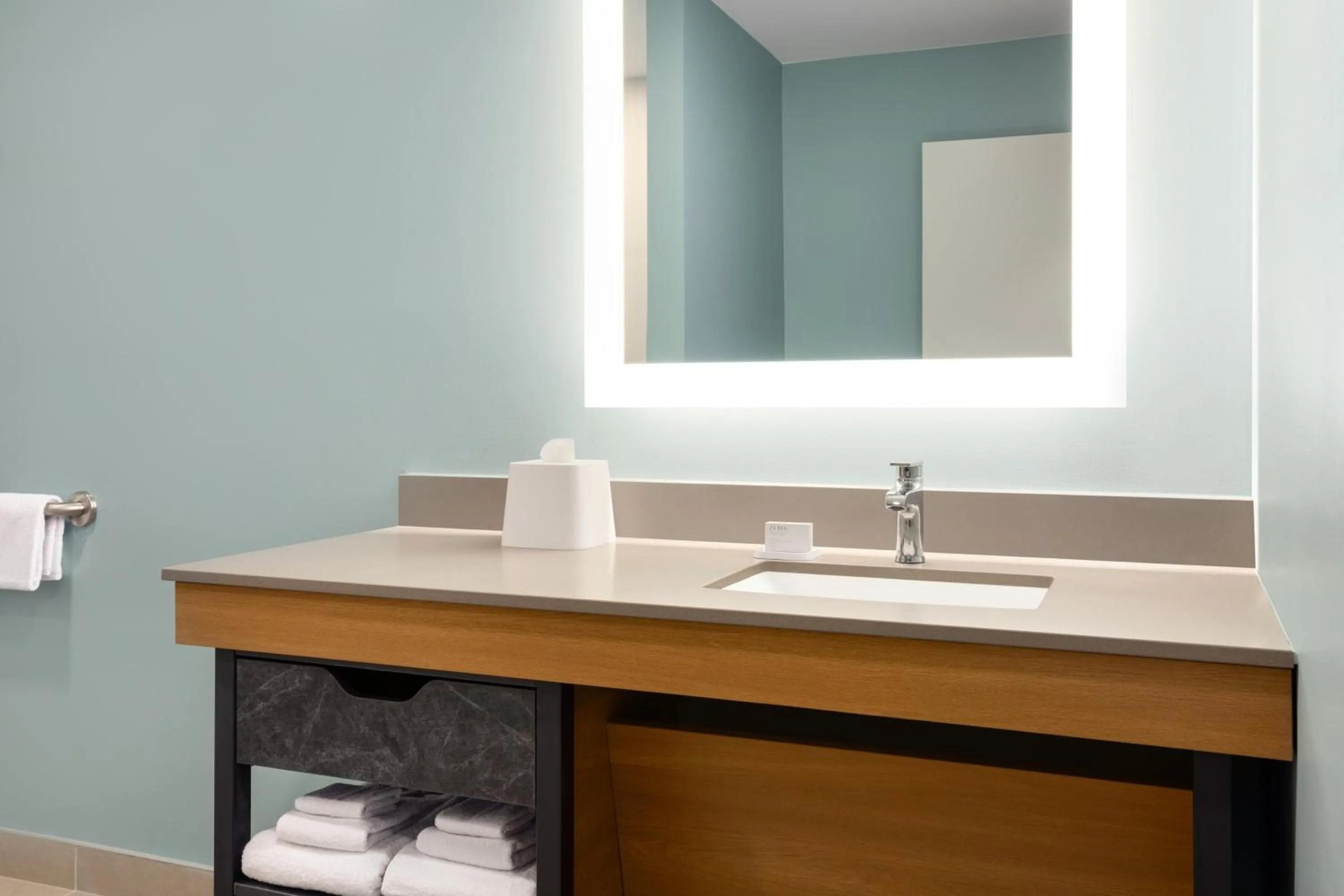 Bathroom in LivSmart Studios By Hilton Kokomo