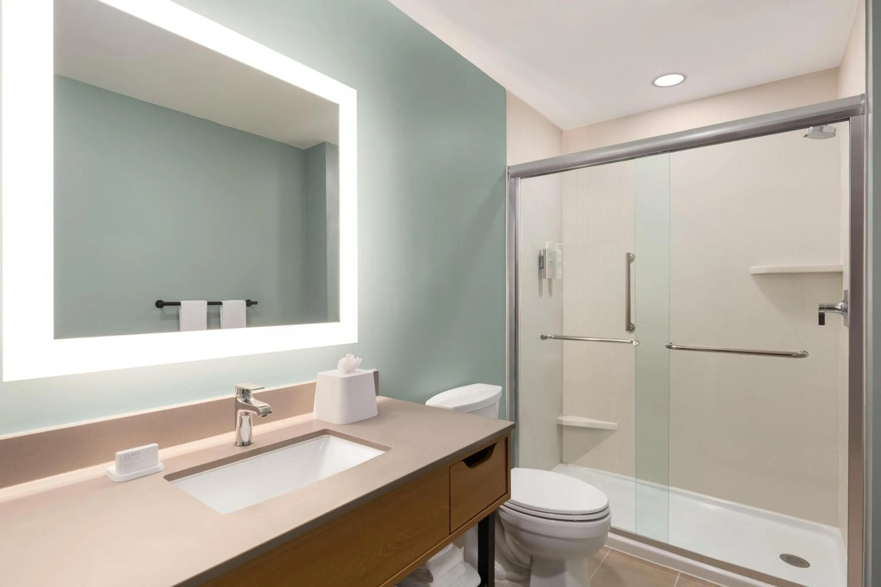Bathroom in LivSmart Studios By Hilton Kokomo