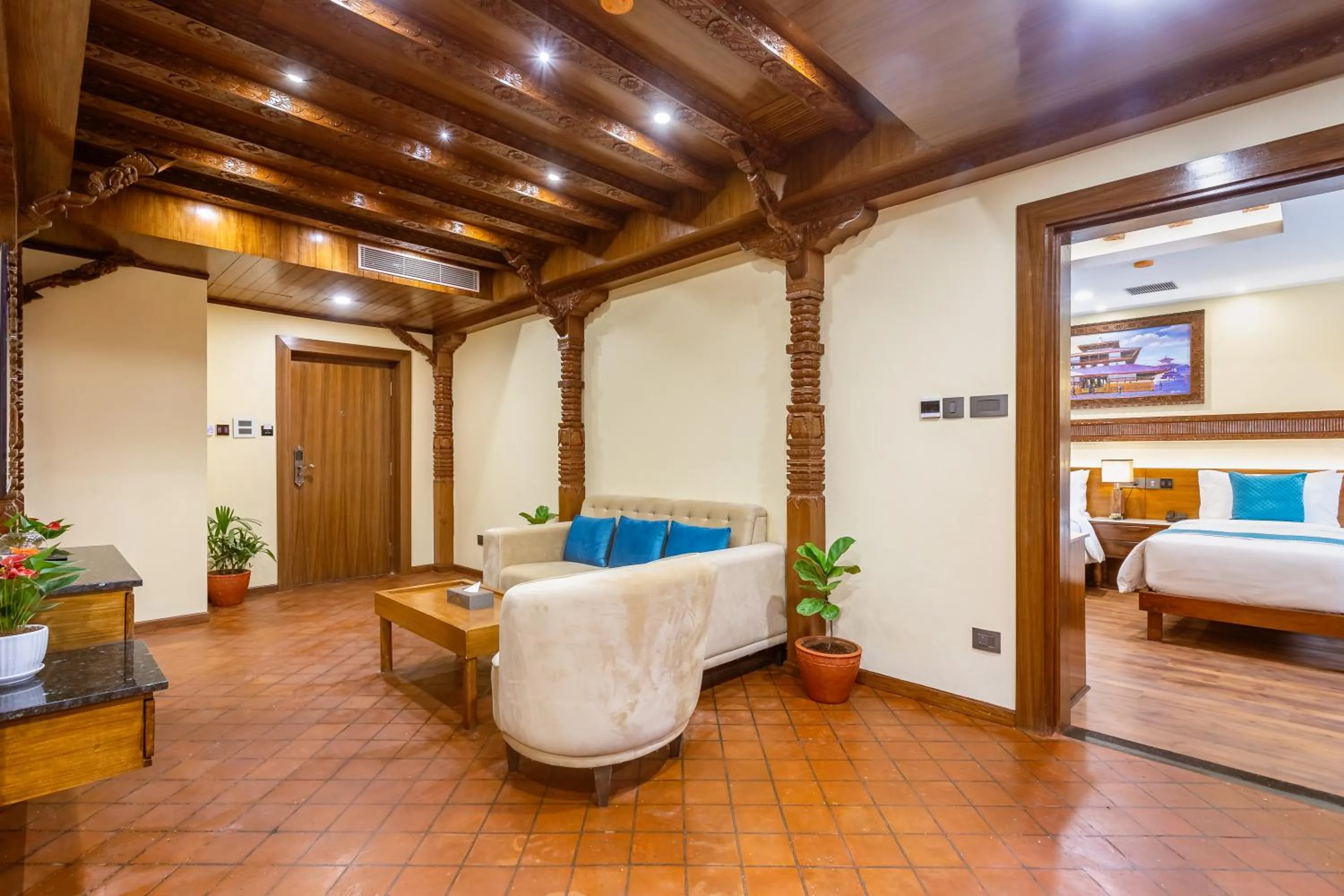 Living room, Bed in Aarya Hotel and Spa - Eternal Heritage