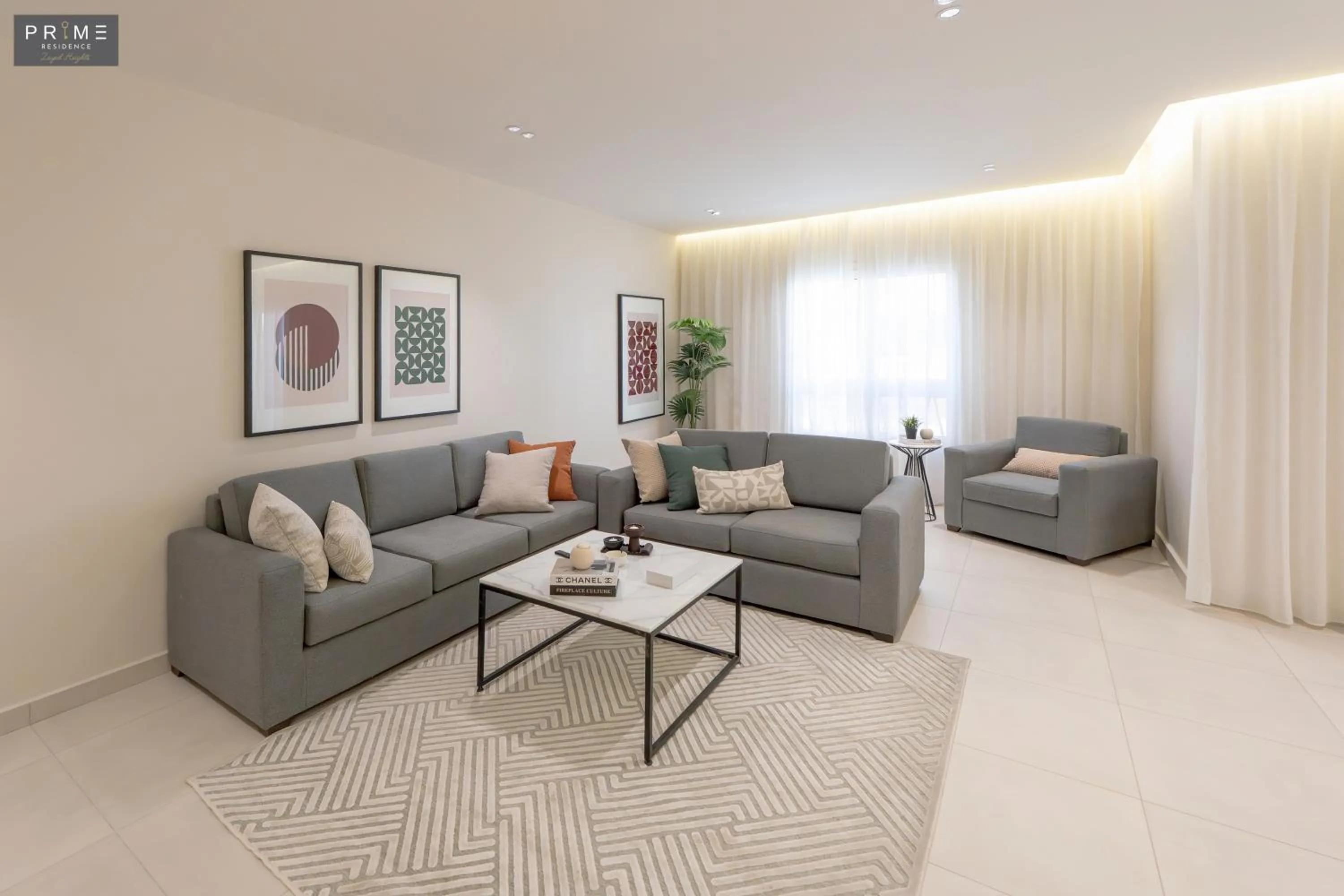 Seating area in Prime Residence Zayed Heights