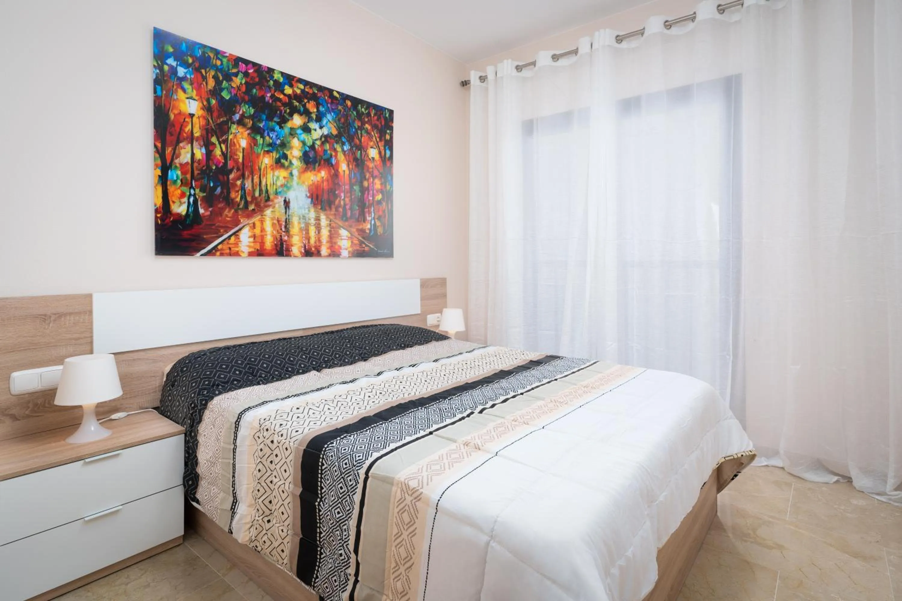 Bed in Beach Apartment Marina Duquesa