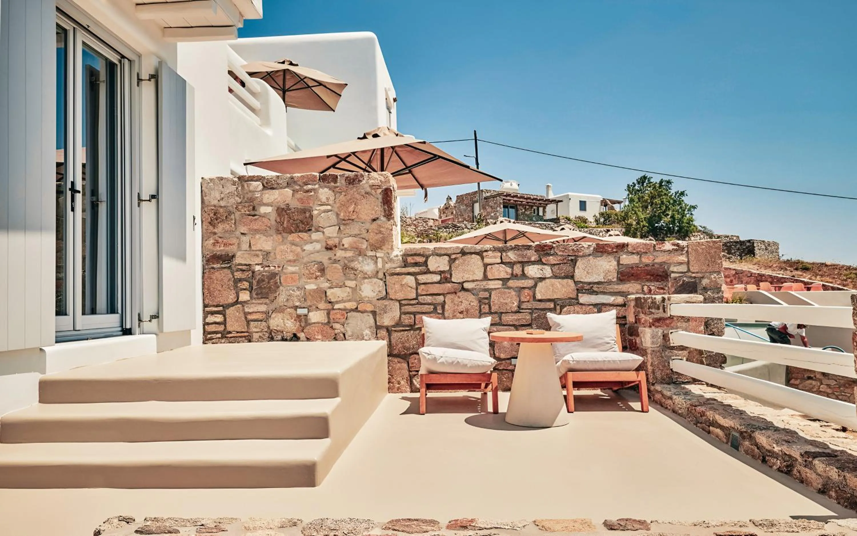 Balcony/Terrace in Hotiday Mykonos Fanari