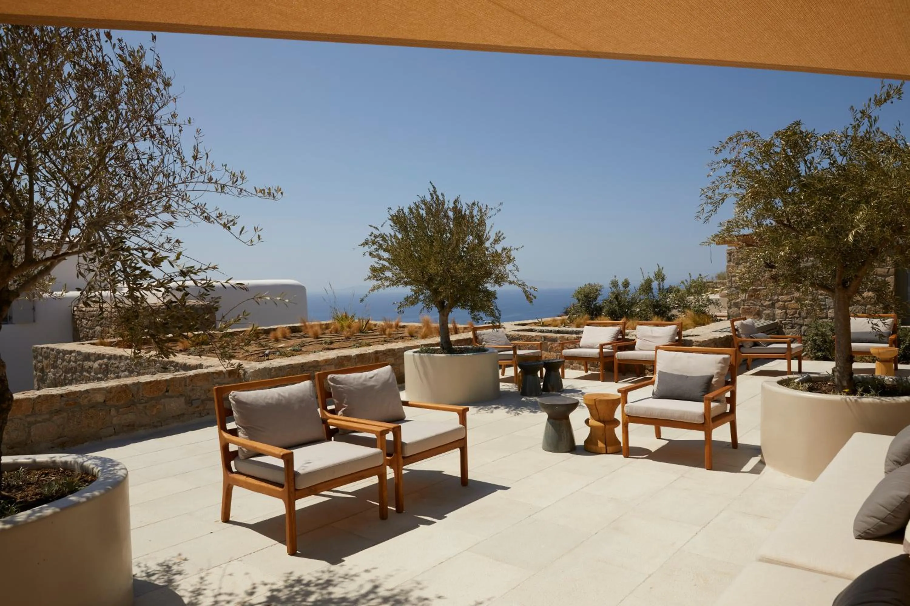 Balcony/Terrace in Hotiday Mykonos Fanari